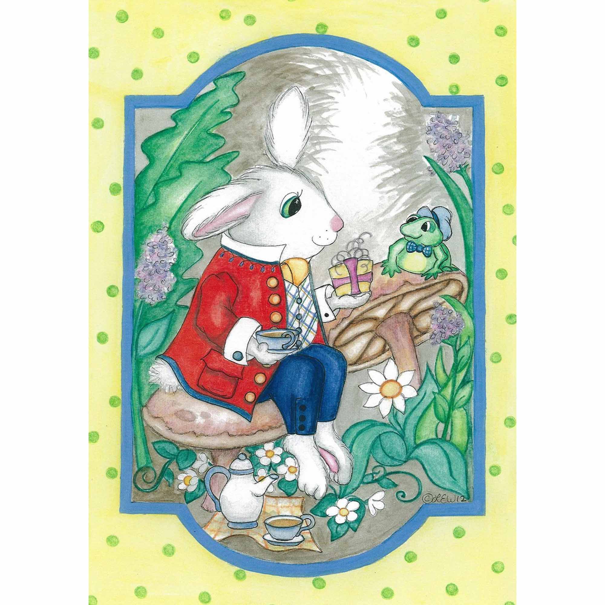 TOLAND Fancy Rabbit & Friends Garden Flag