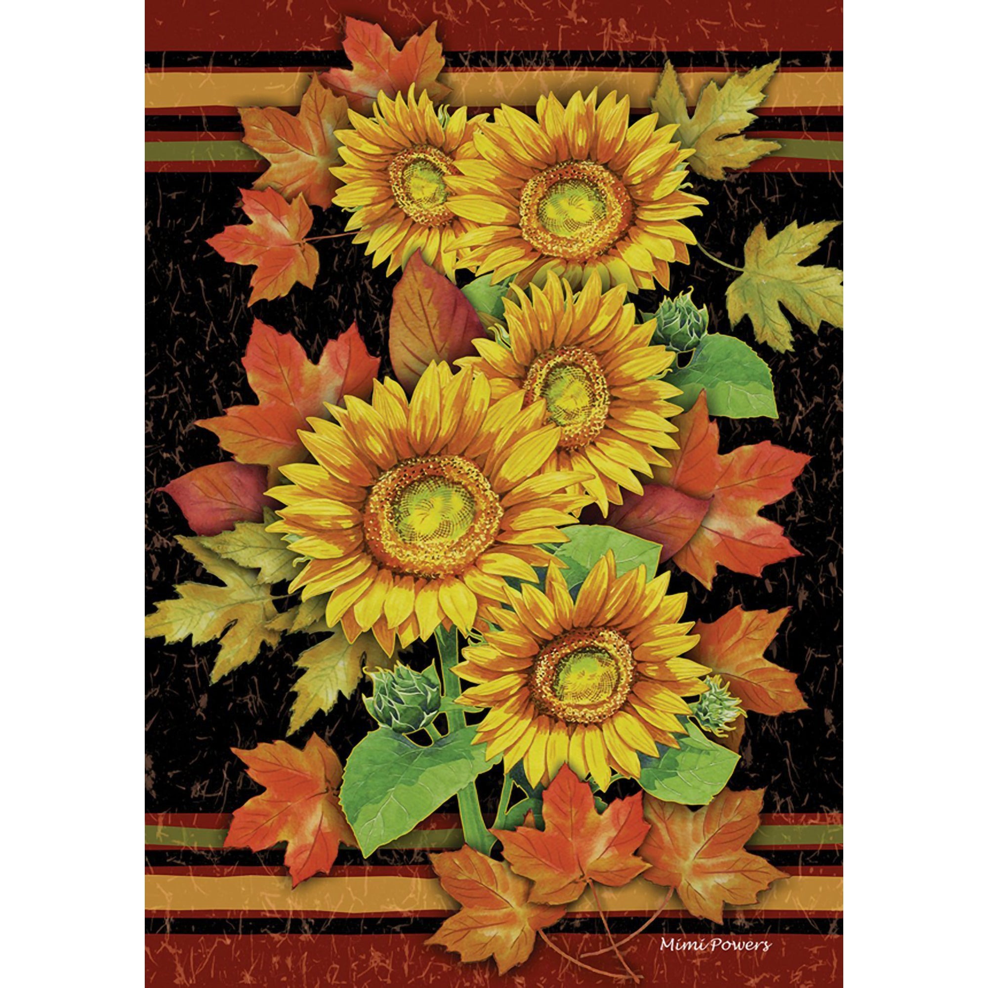 Toland Sunflowers And Leaves Garden Flag