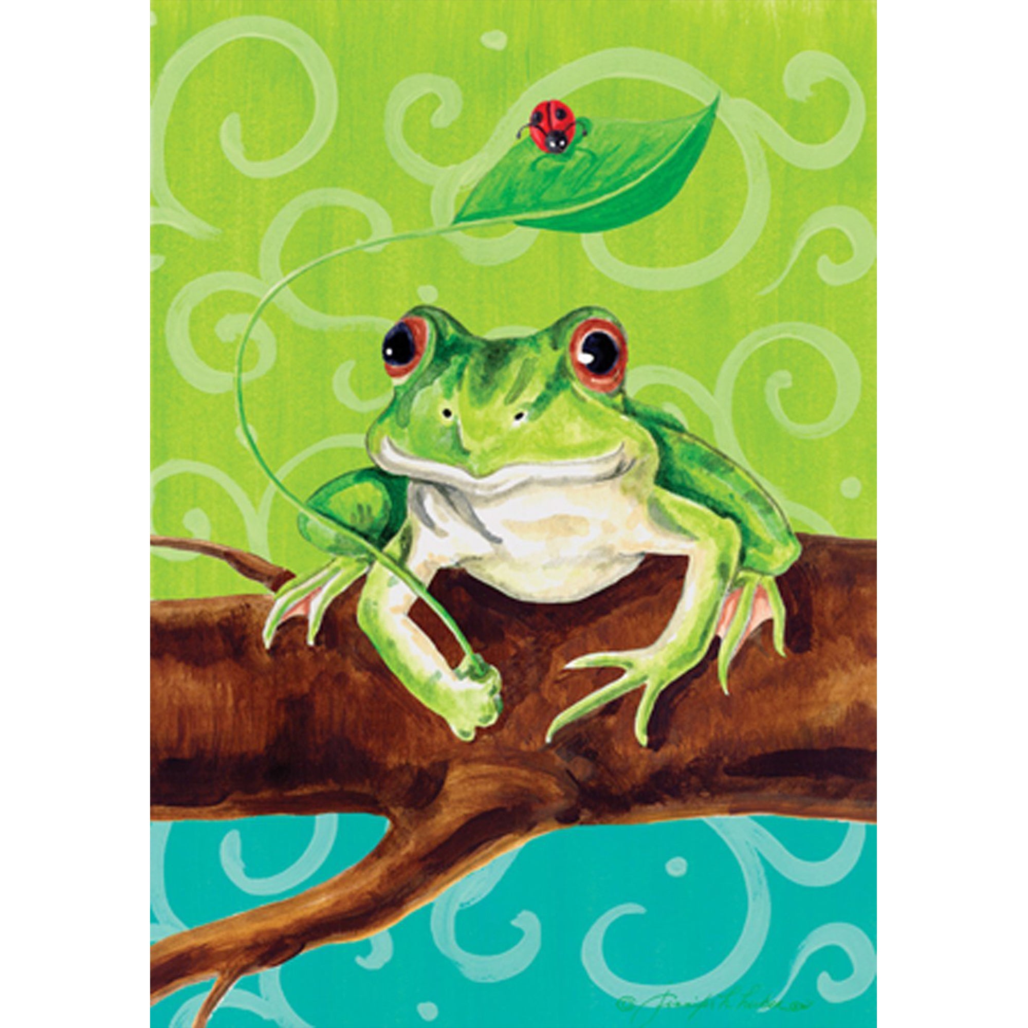 Toland Frog On A Branch Garden Flag
