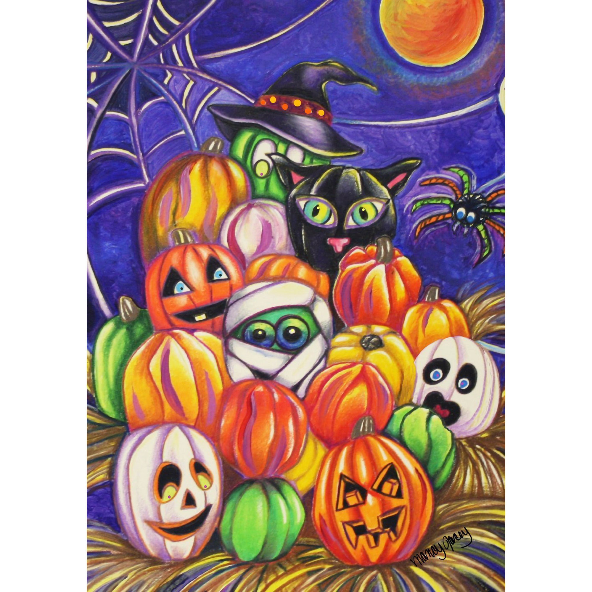 Toland Pumpkin Pigpile Garden Flag