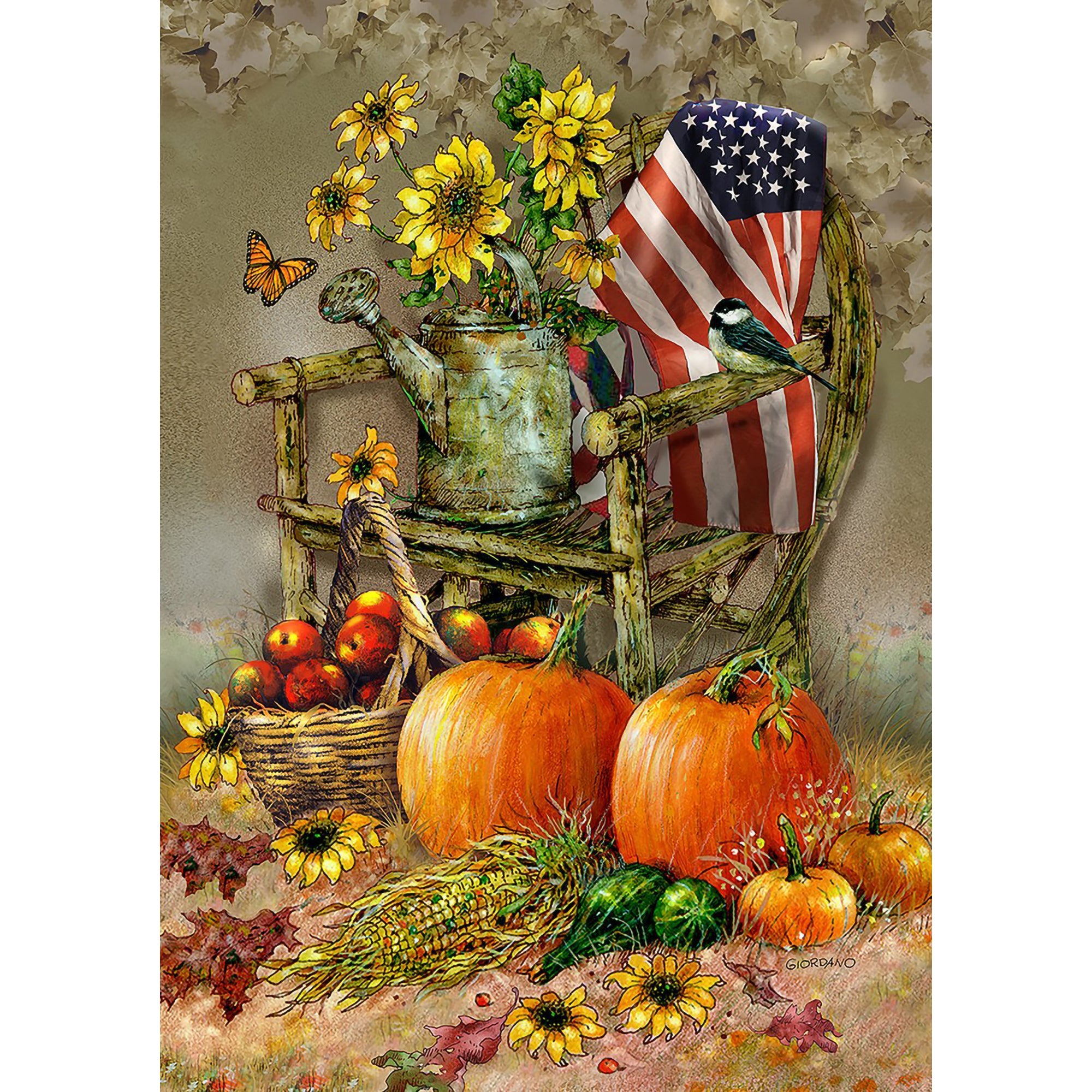 Autumn Chair Garden Flag
