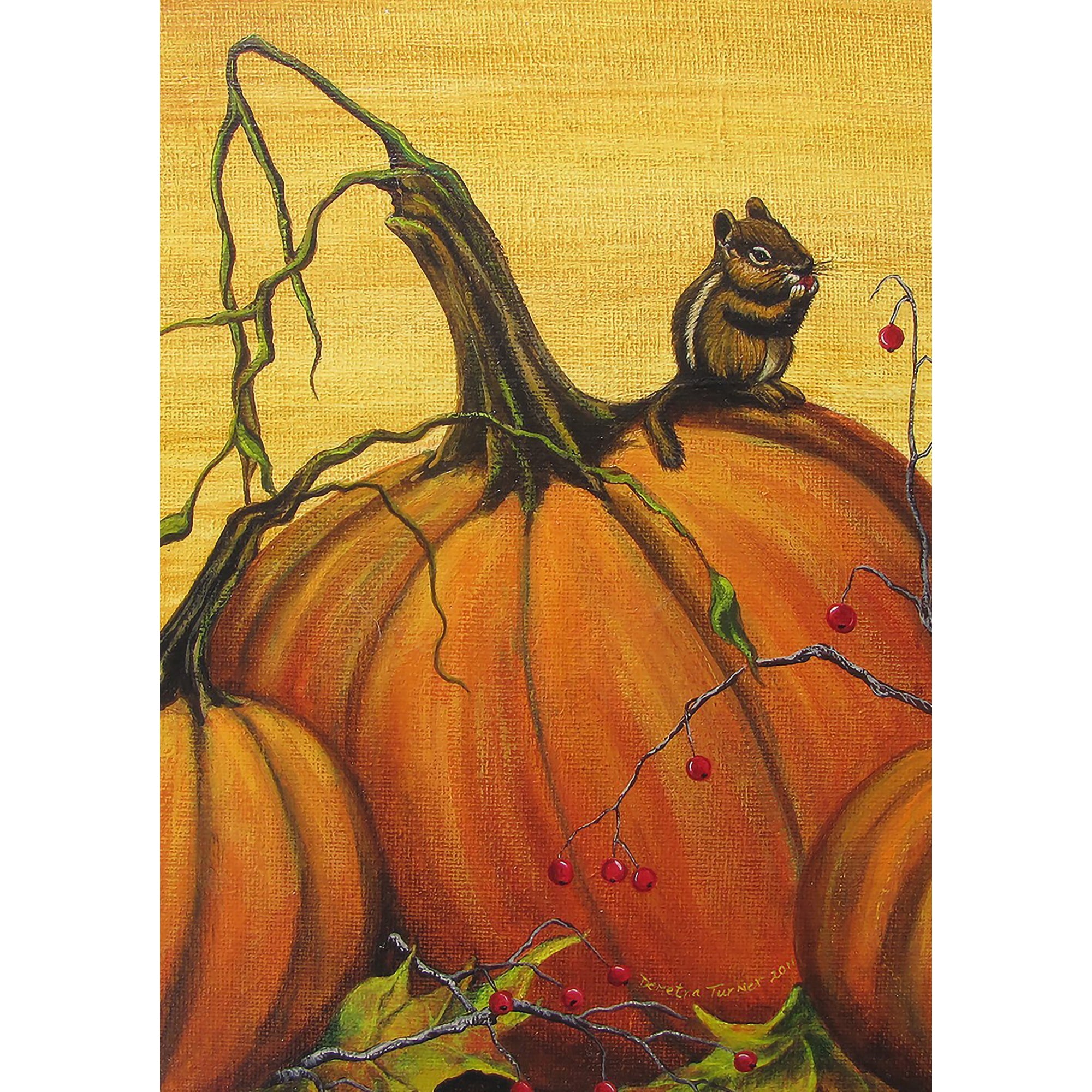 Toland Pumpkin Portrait Garden Flag