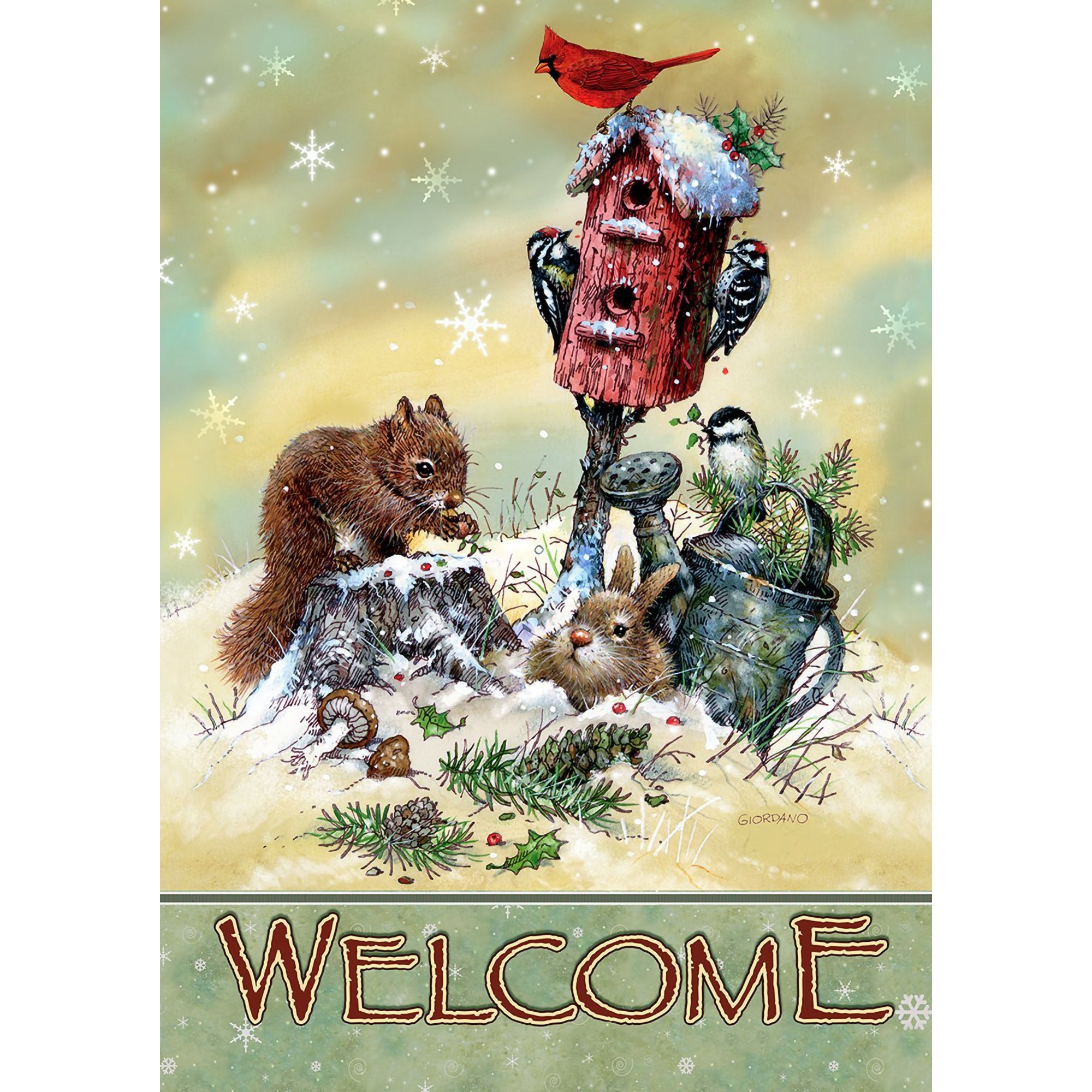 Toland Welcome Winter Critters Garden Flag