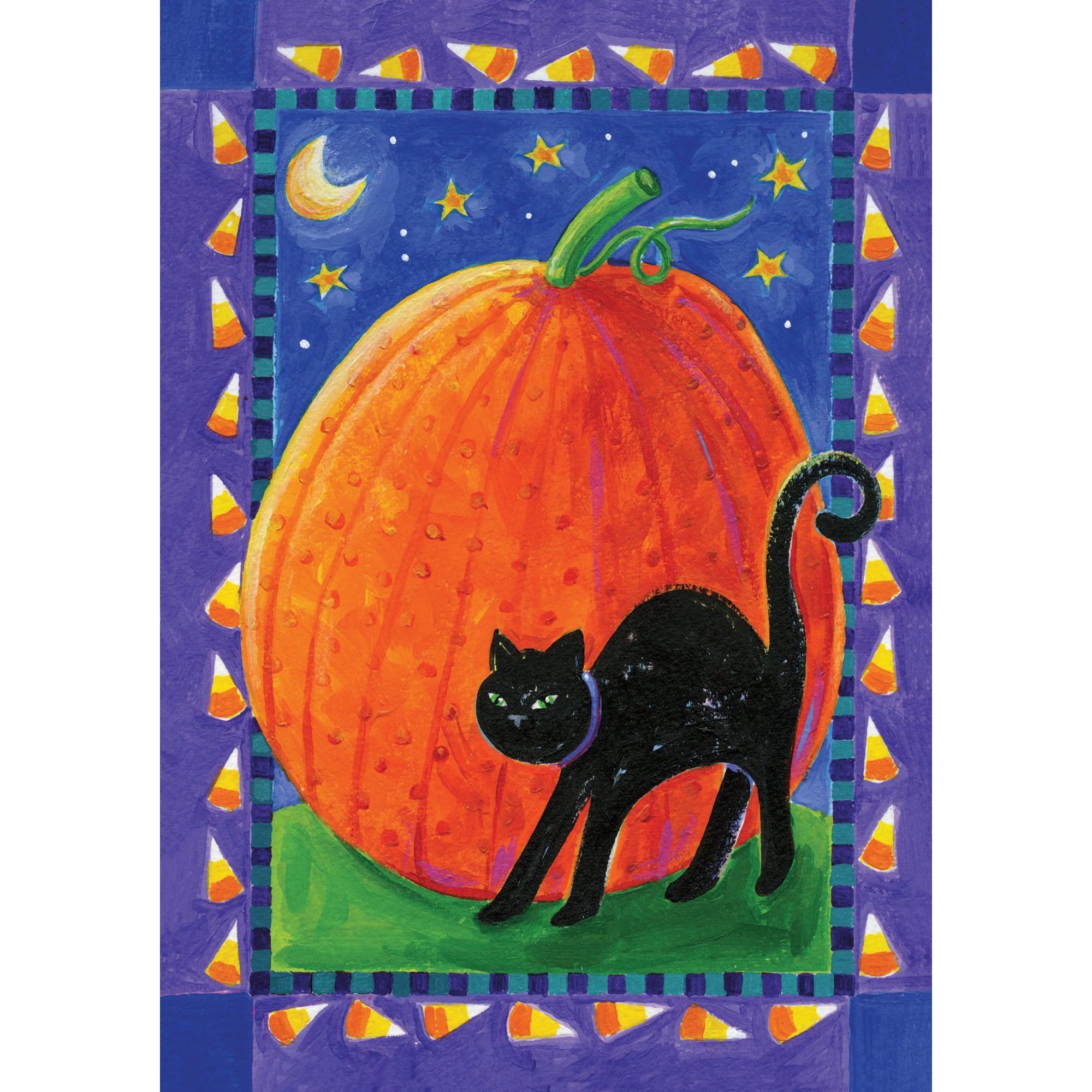 Toland Pumpkin & Cat Garden Flag