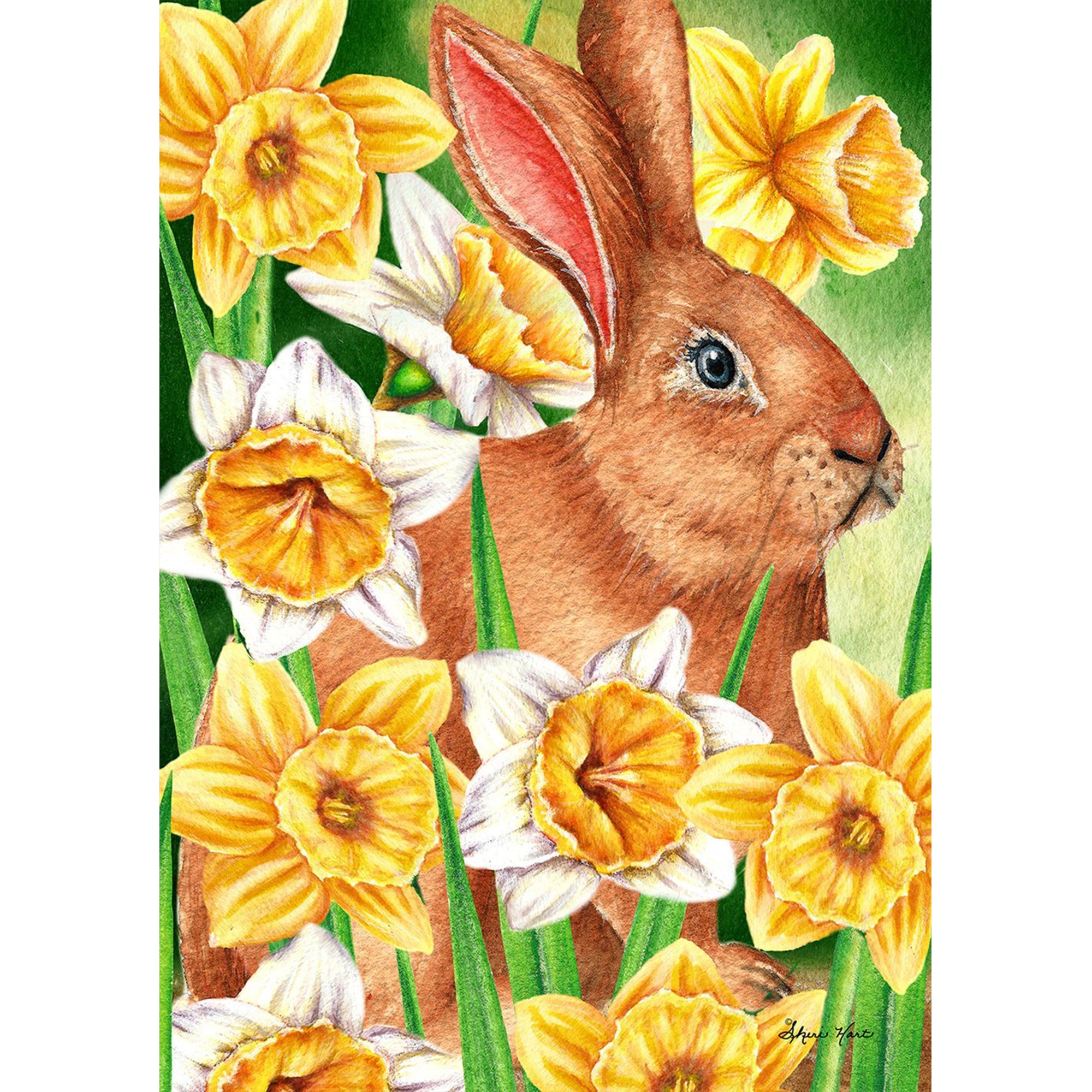 Toland Daffodil Rabbit Garden Flag