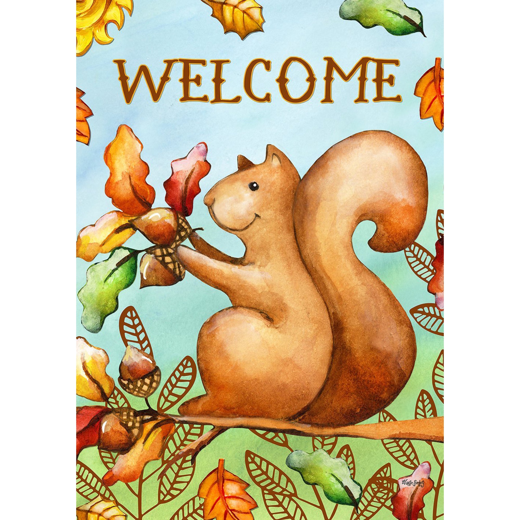 Toland Welcome Squirrel Garden Flag