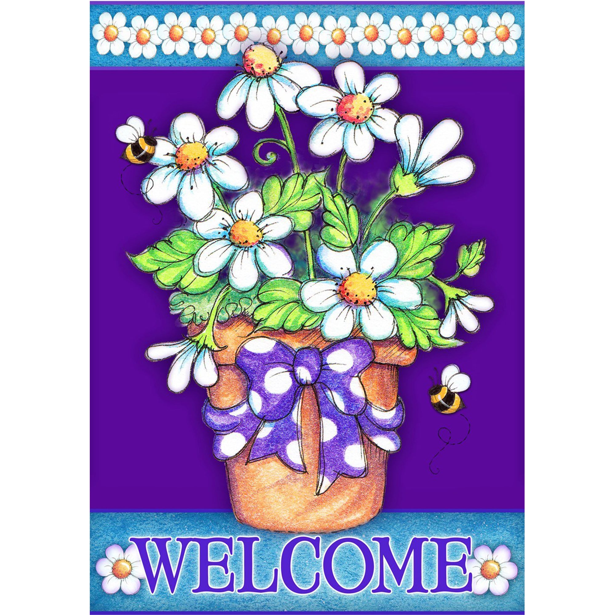 Toland Daisy Welcome Garden Flag