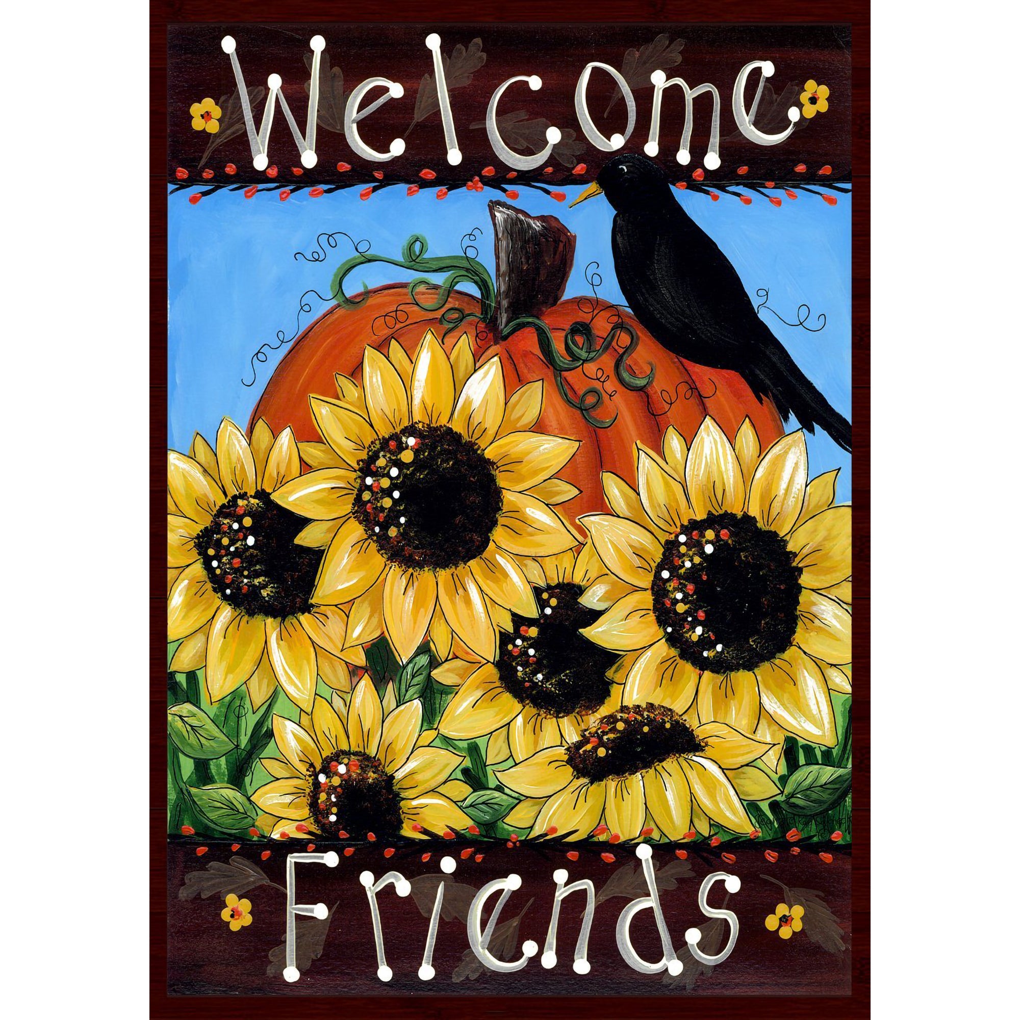 Fall Welcome Friends Garden Flag