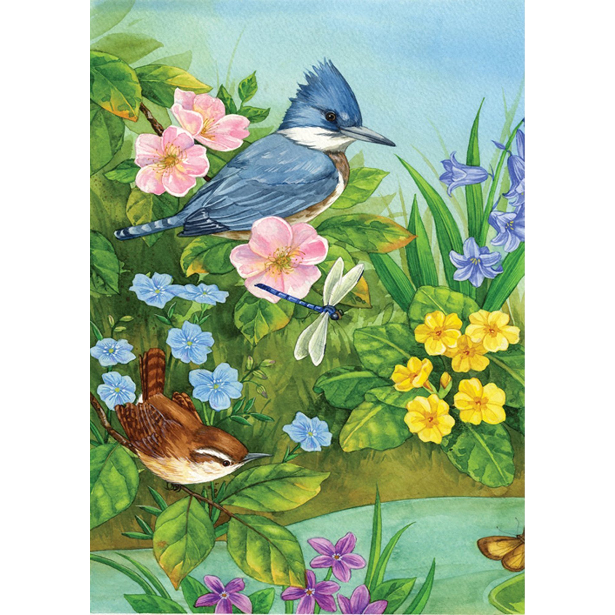 Toland Kingfisher & Friends Garden Flag