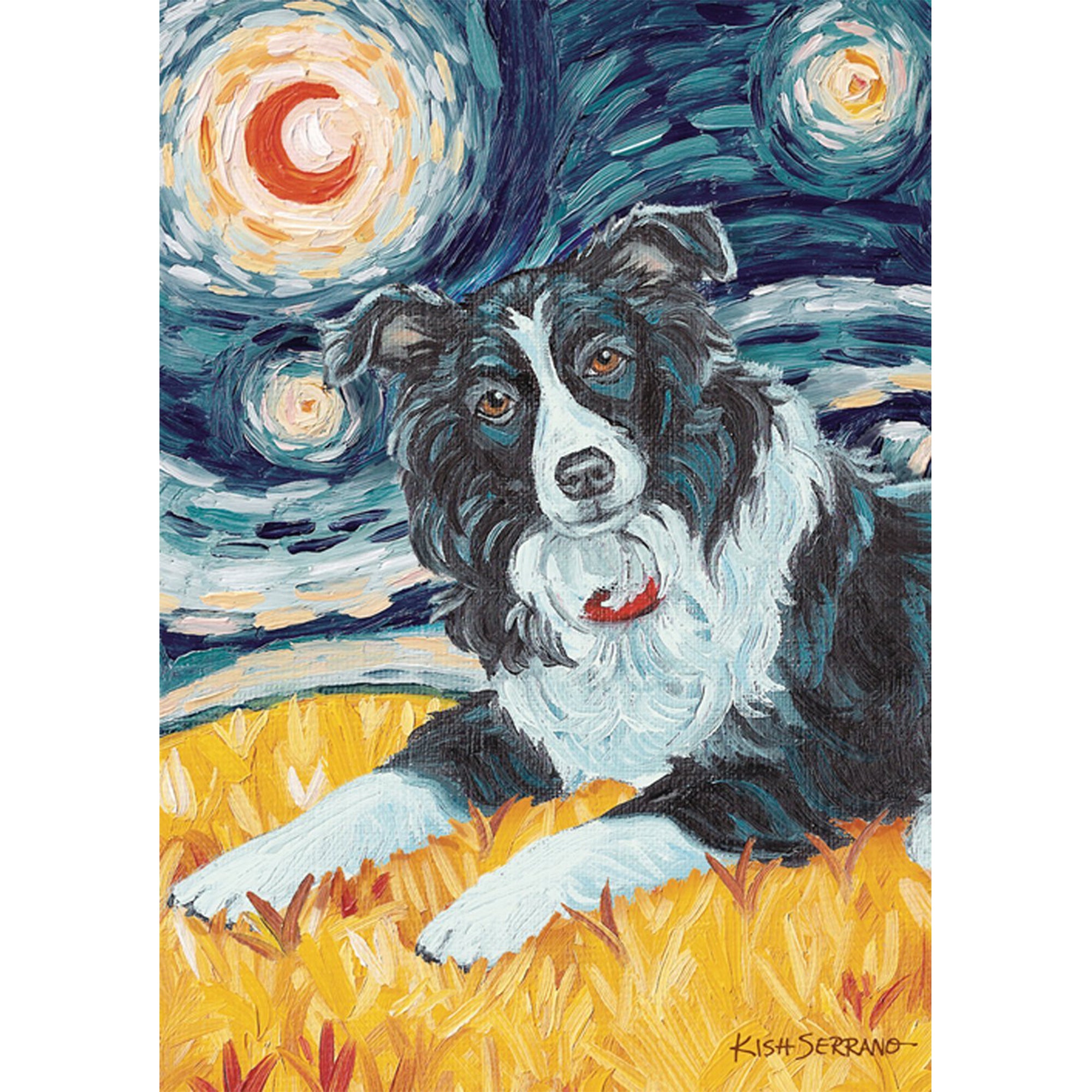 Toland Van Growl Border Collie Garden Flag