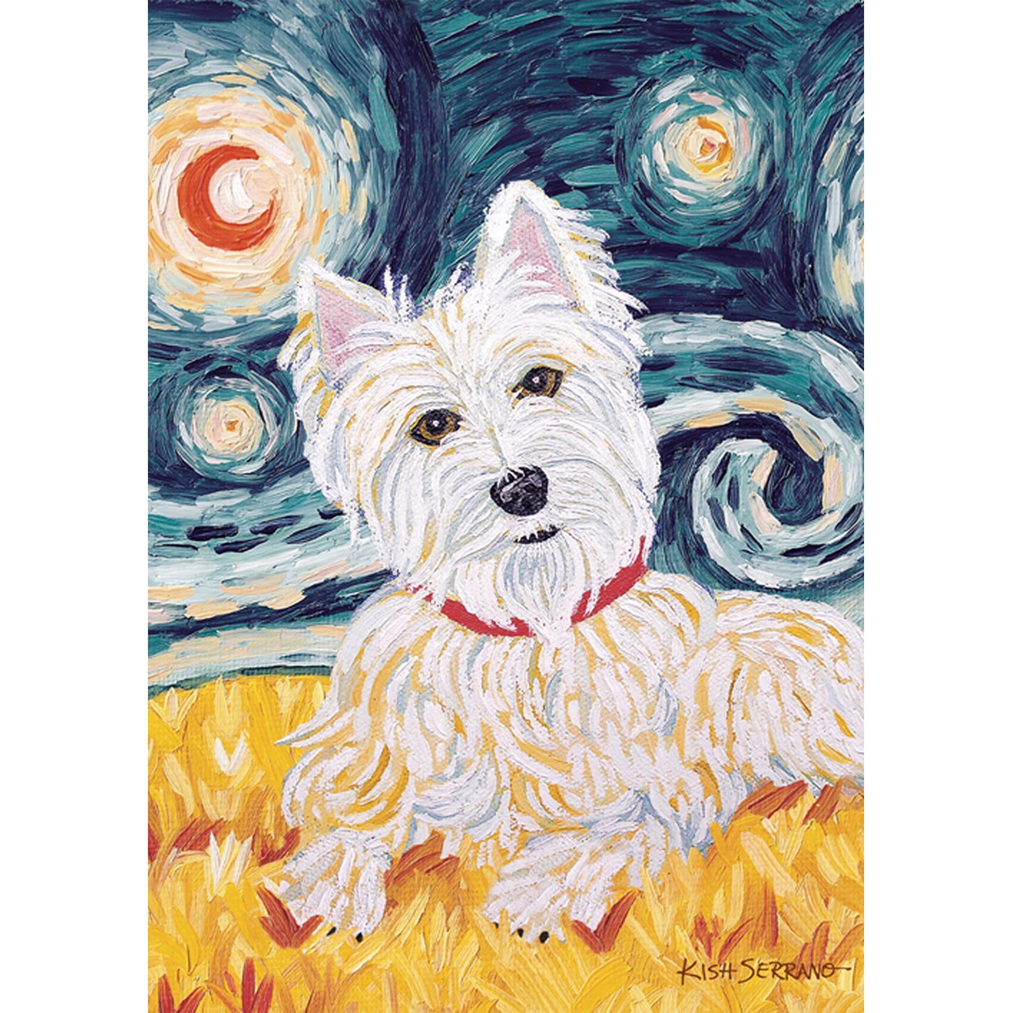 Toland Van Growl Westie Garden Flag