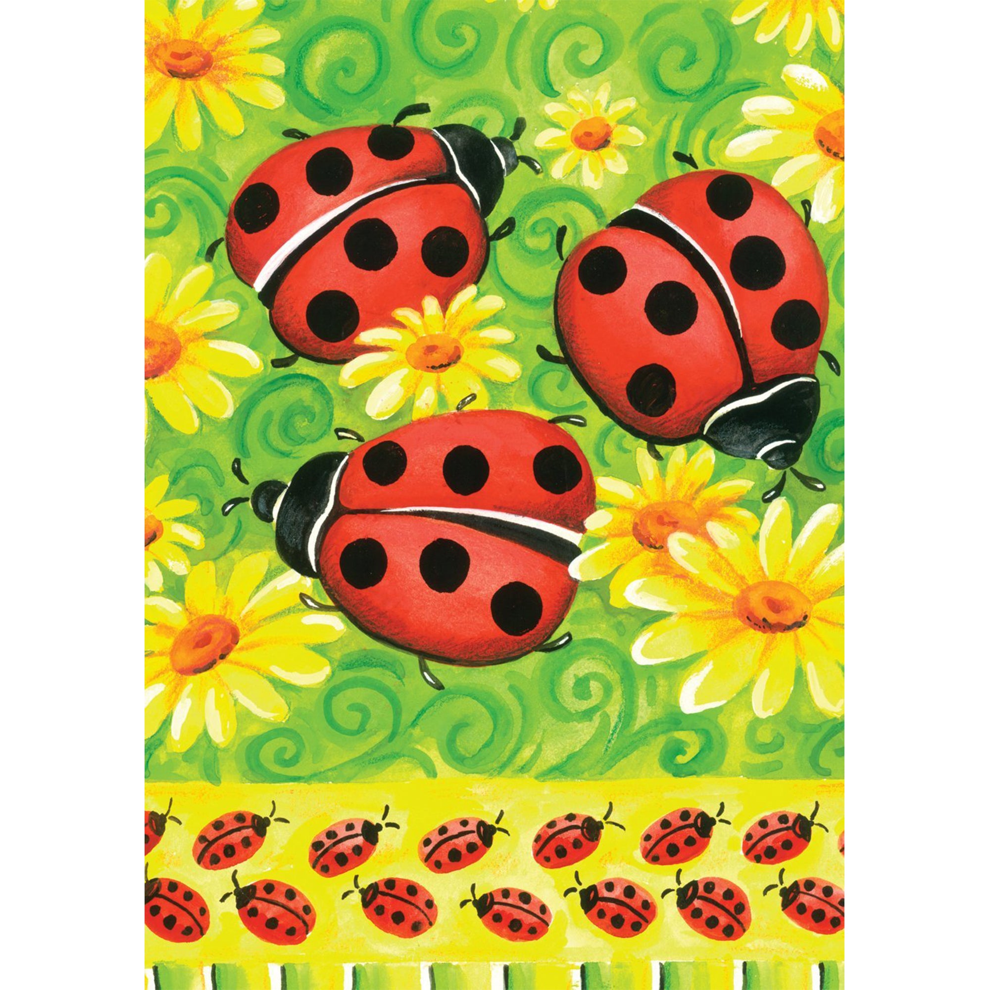 Toland Ladybugs On Green Garden Flag