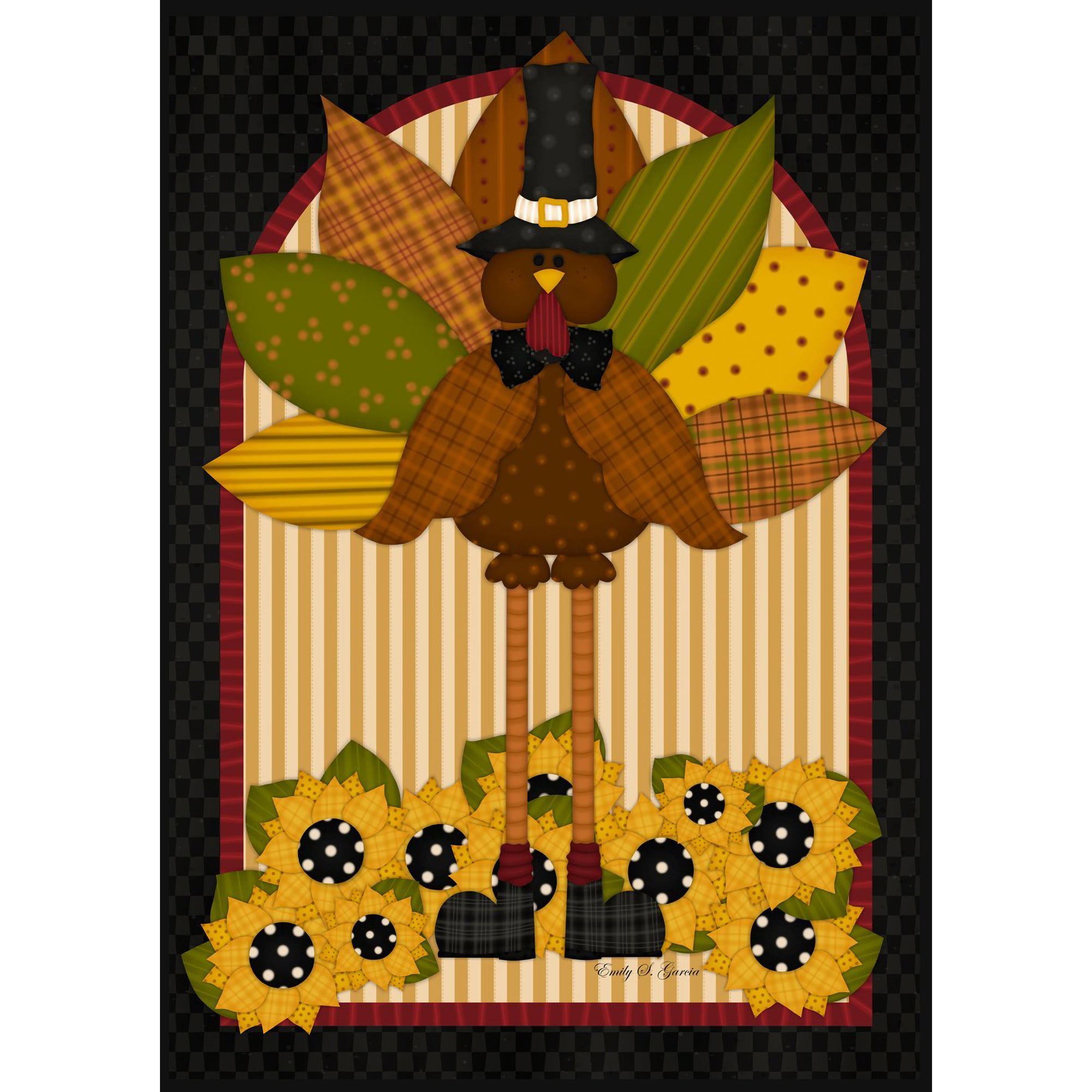 Toland Quilted Turkey Garden Flag