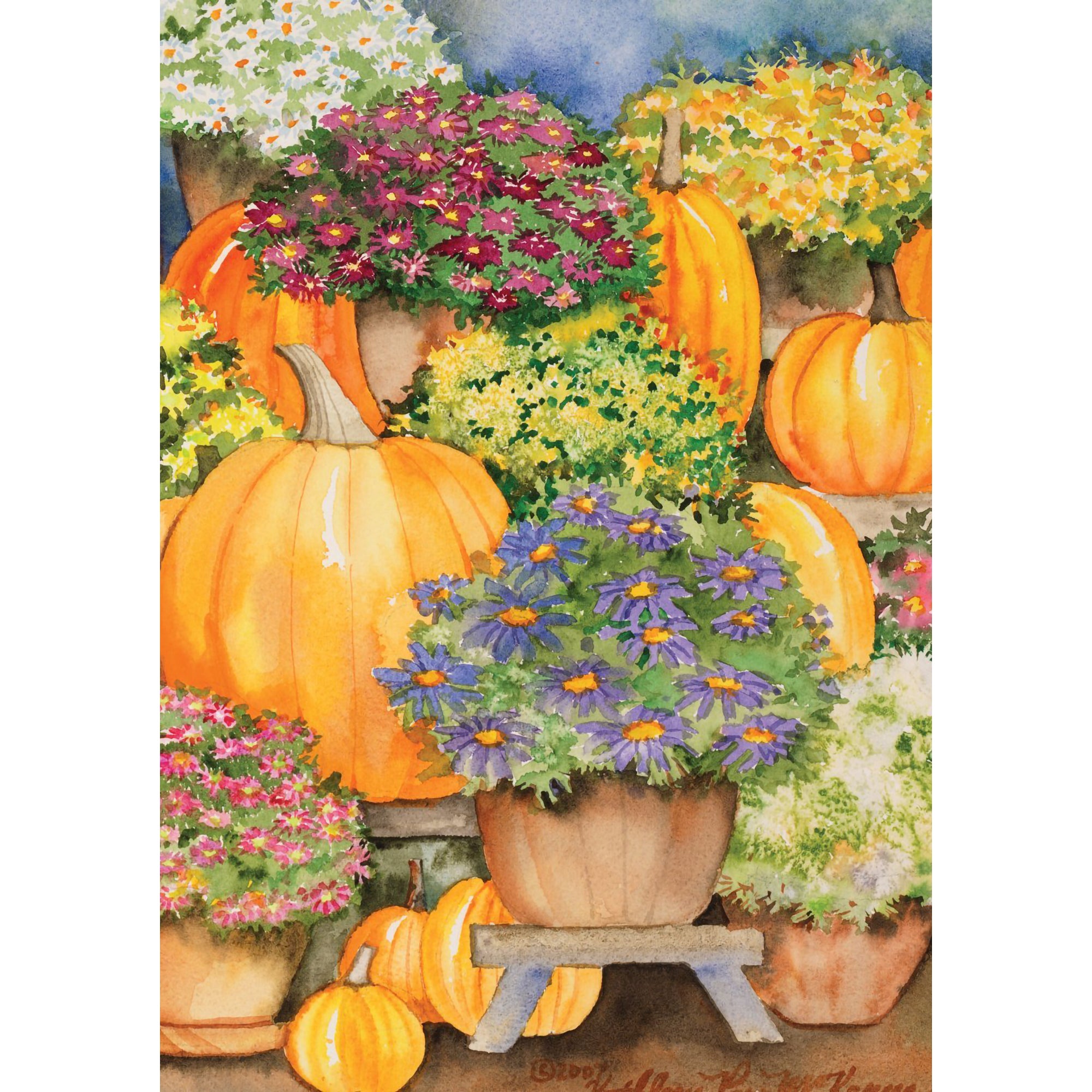 Toland Pumpkins & Mums Garden Flag