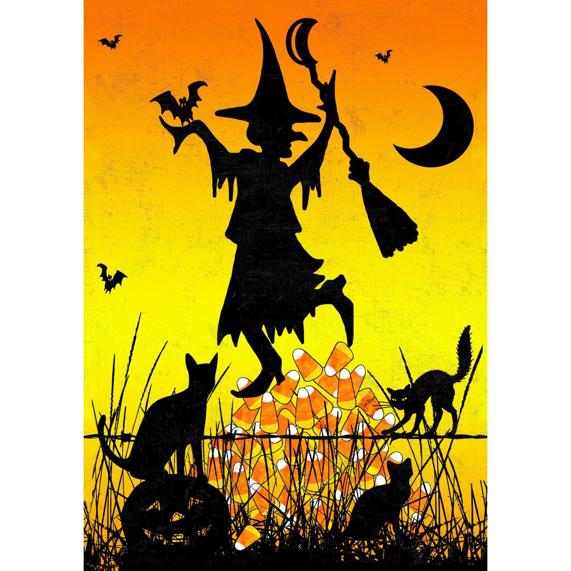 Toland Candycorn Witch Garden Flag