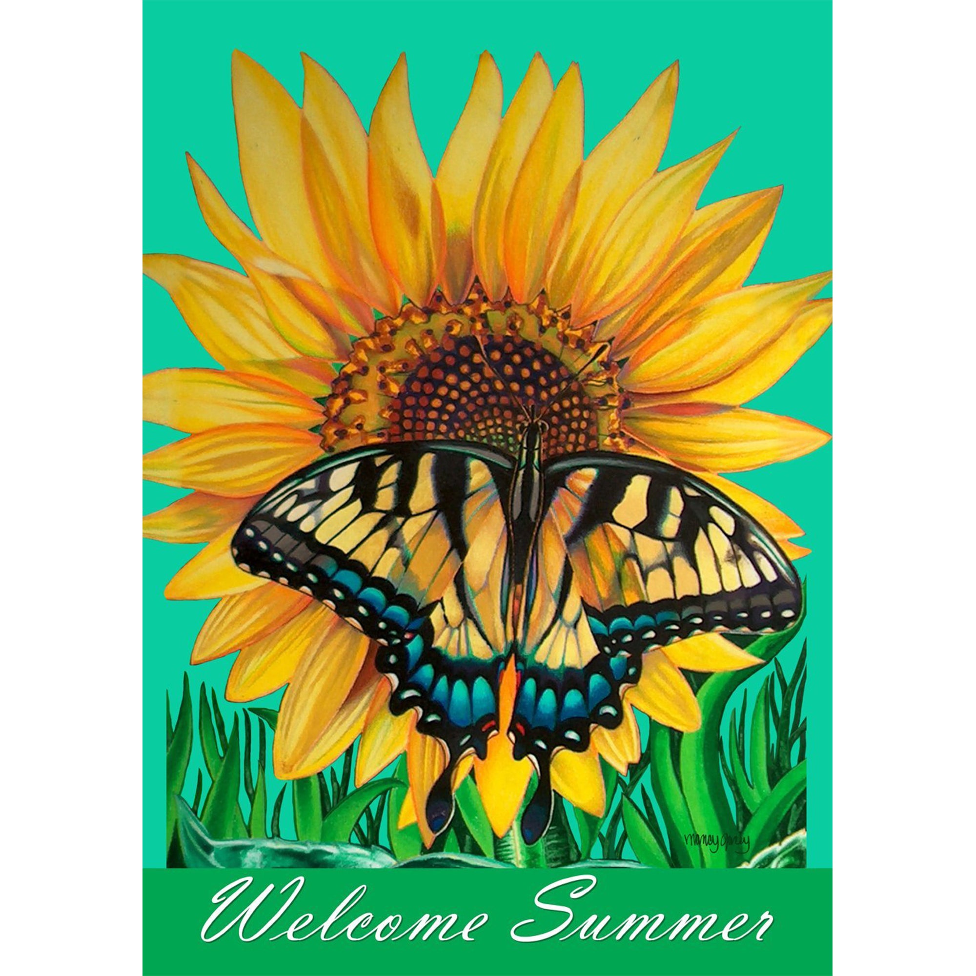 Toland Swallowtail Sunflower Garden Flag