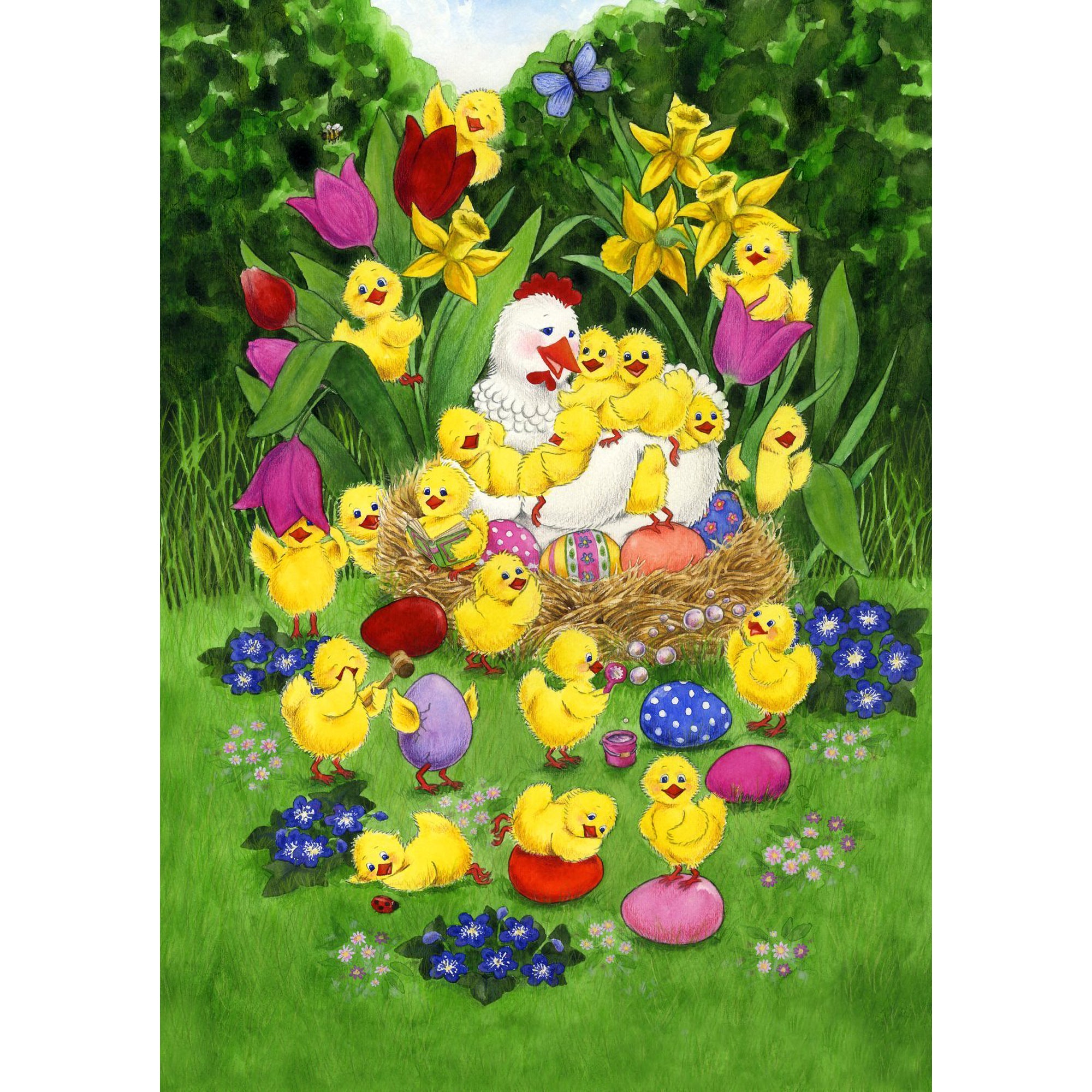 Toland Easter Chicks Garden Flag