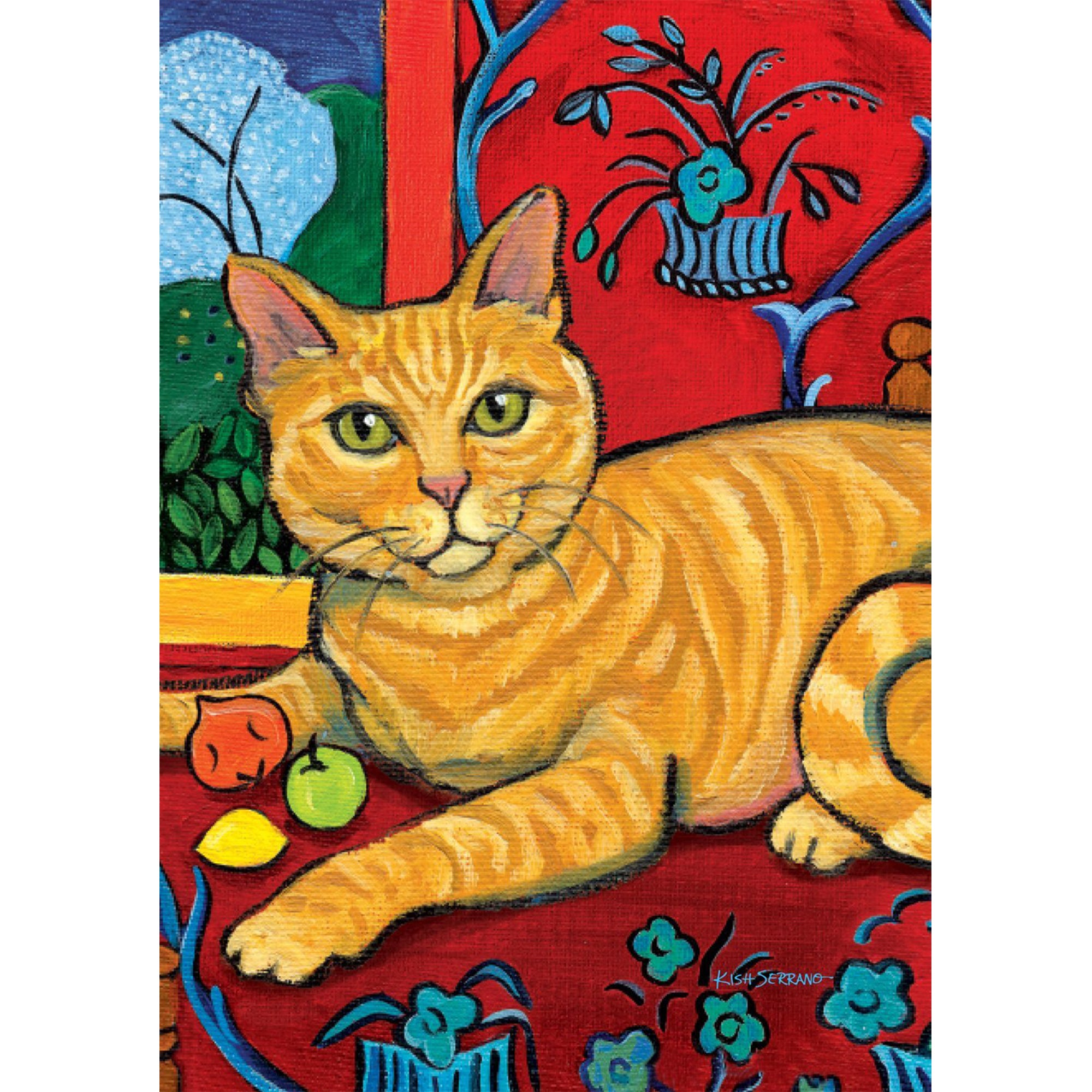 Toland Cattise Orange Tabby Garden Flag