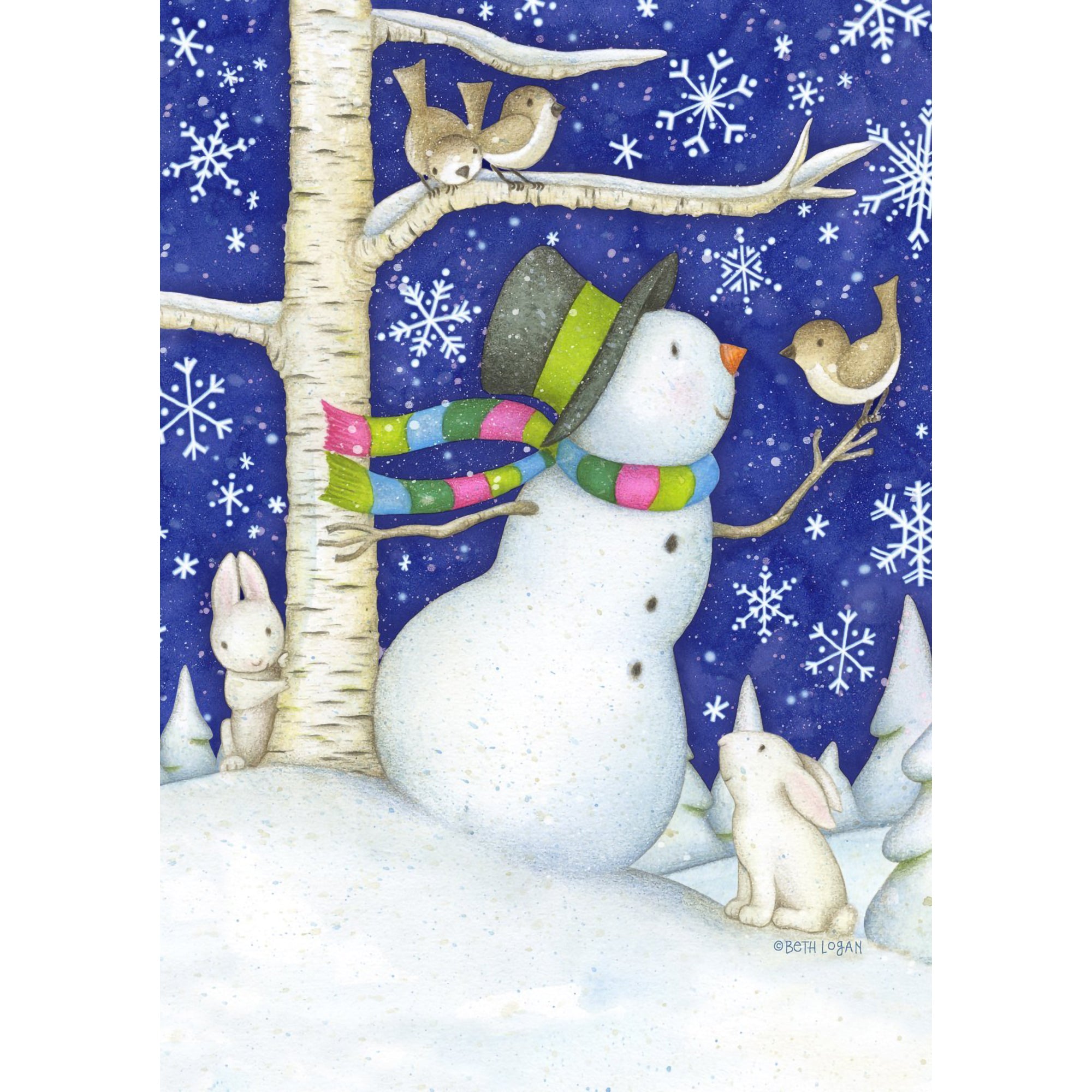 Toland Critter Snowman Garden Flag