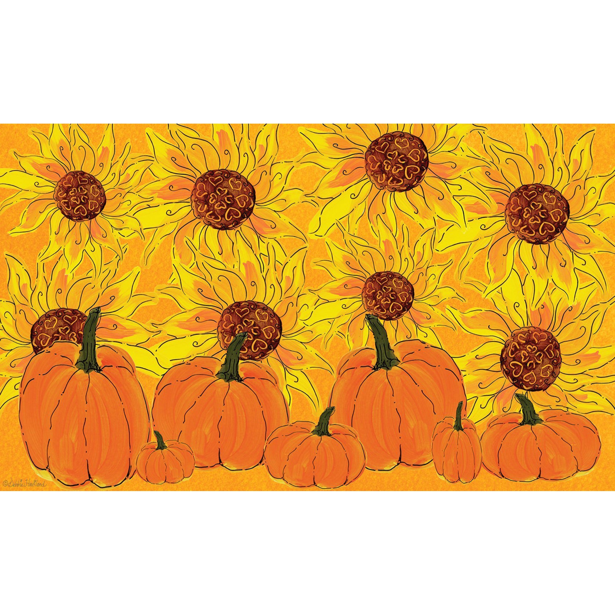 Toland Sunflowers & Pumpkins Door Mat