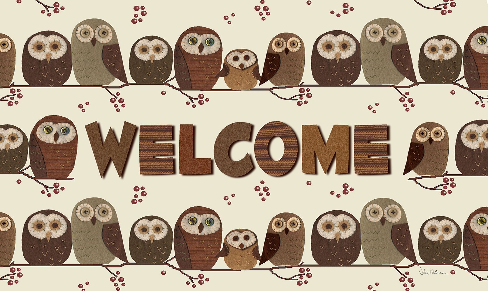 Toland Welcome Owls Door Mat