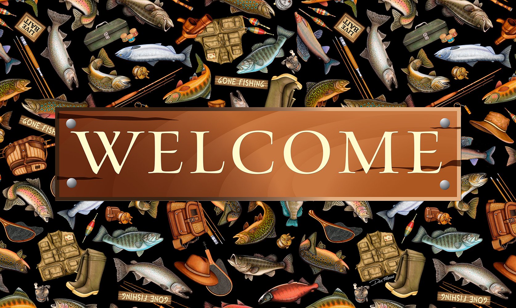 Toland Angler A-lure Welcome Door Mat - 18 X 30 Inch