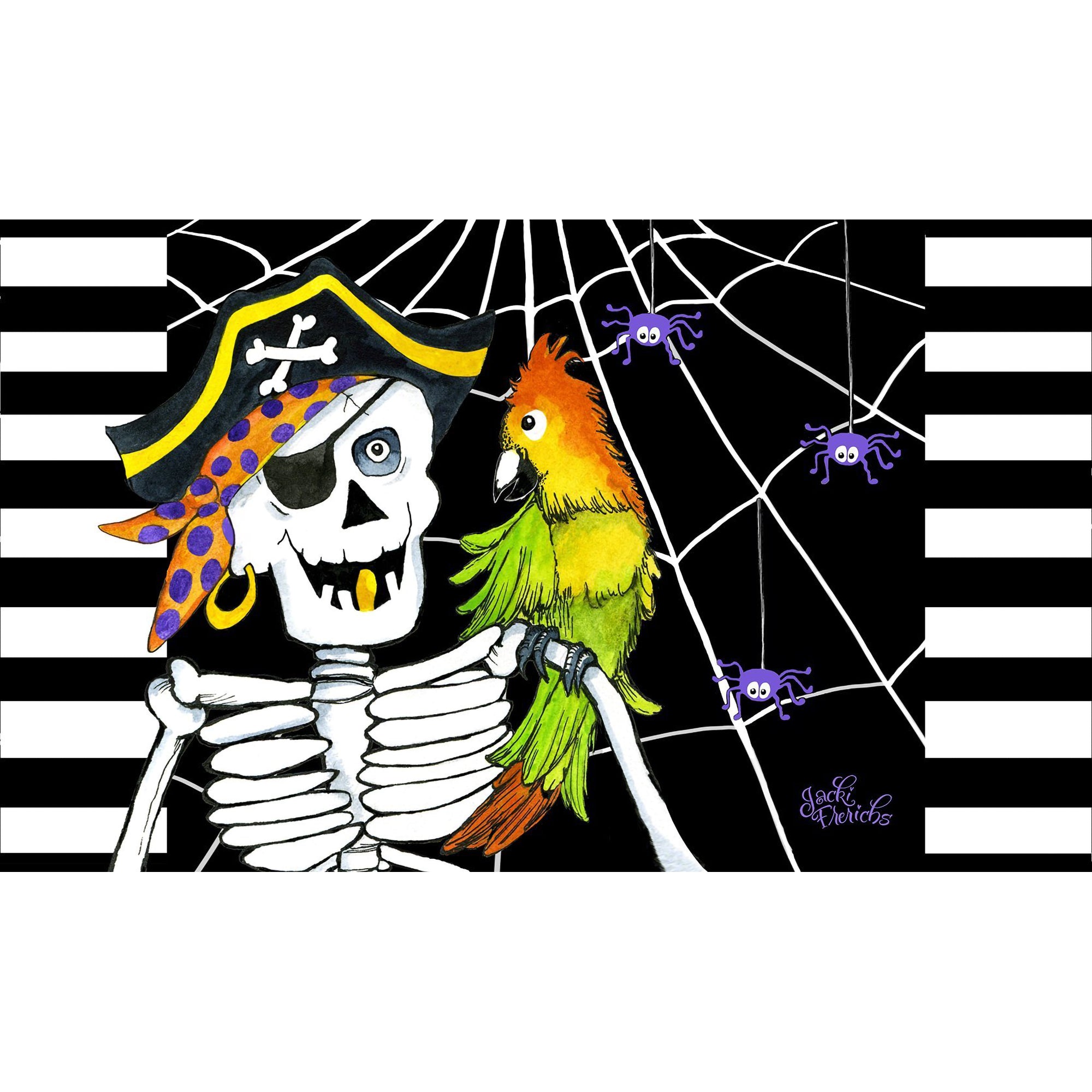 Toland Skeleton Pirate Door Mat