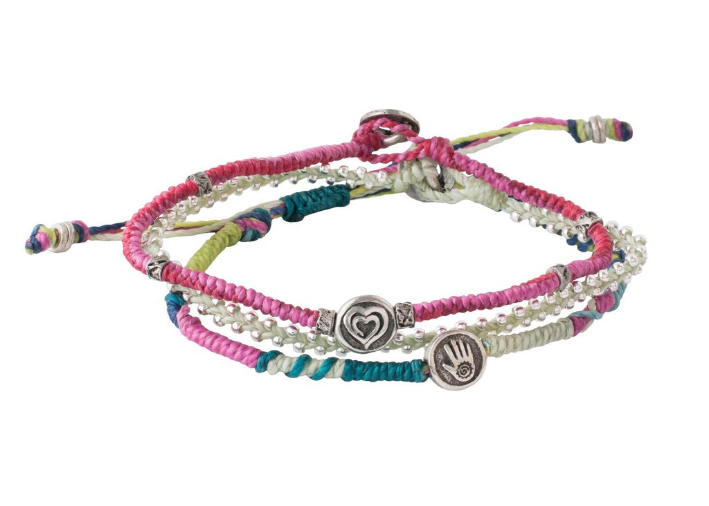 New World Bracelet Set - Heart & Hand