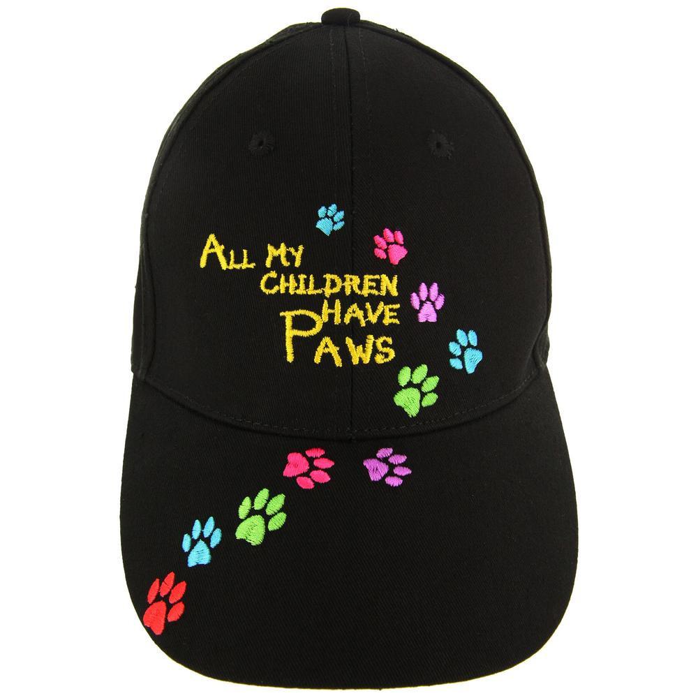 All My Children Have Paws Embroidered Baseball Hat - Multicolor