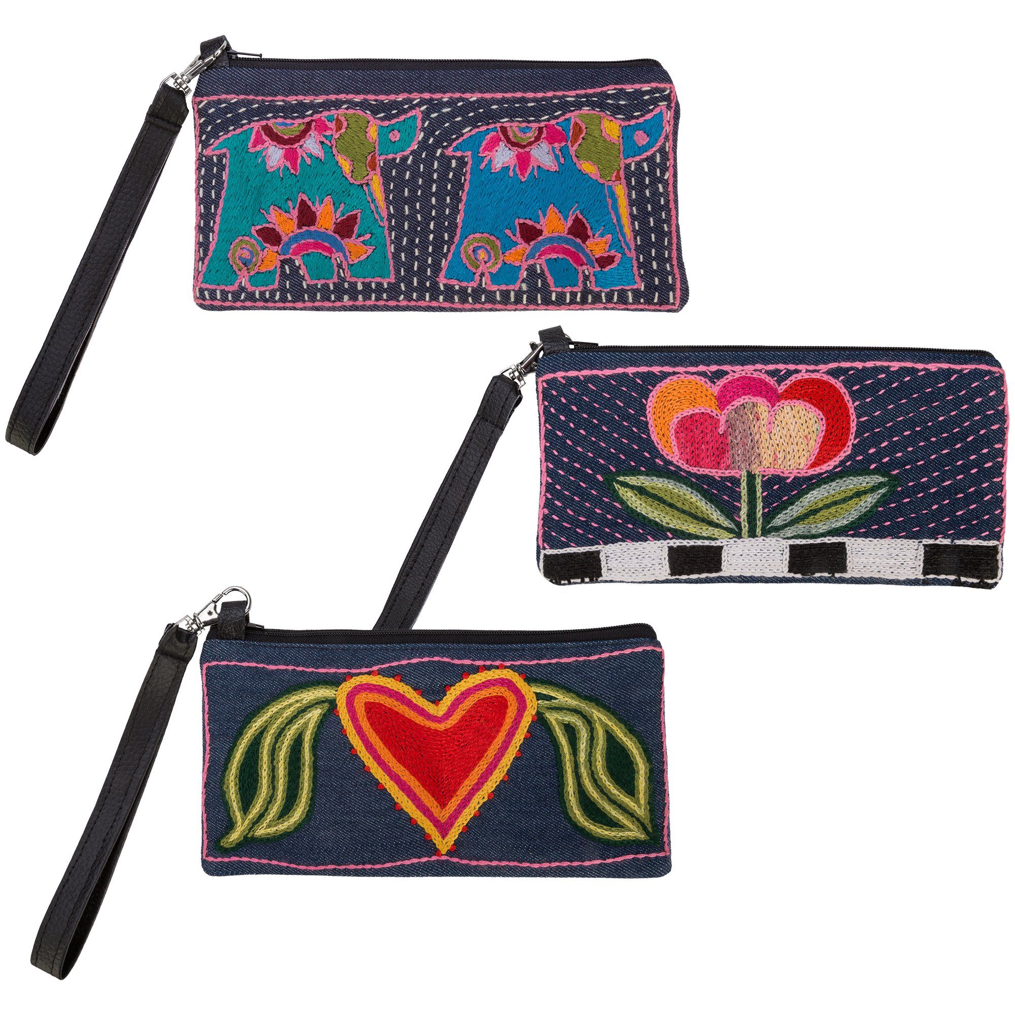 Amarasti Embroidered Wristlet - Flower