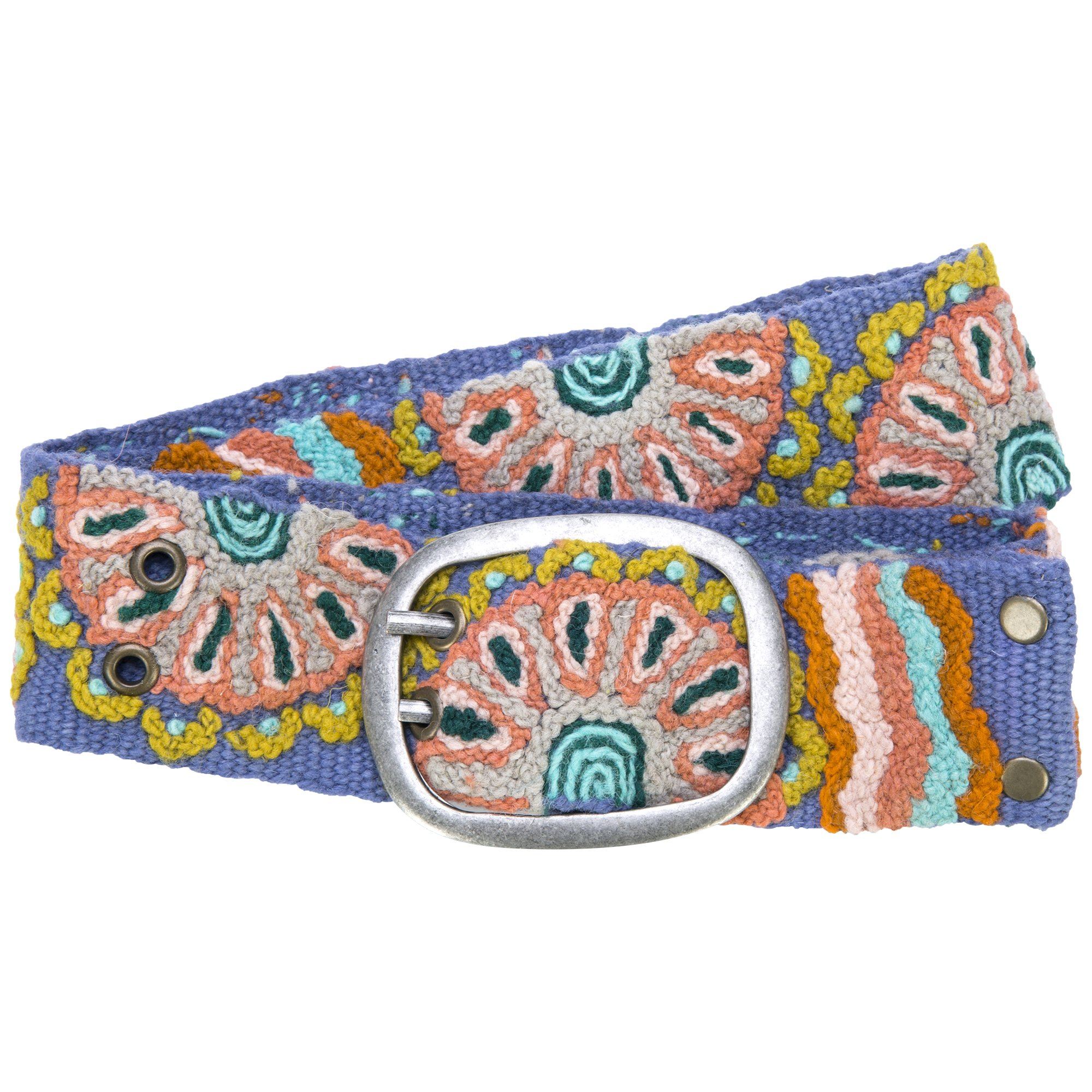 Andean Flower Embroidered Belt - S