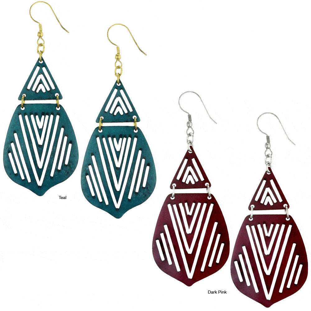 Architecture Earrings - Teal
