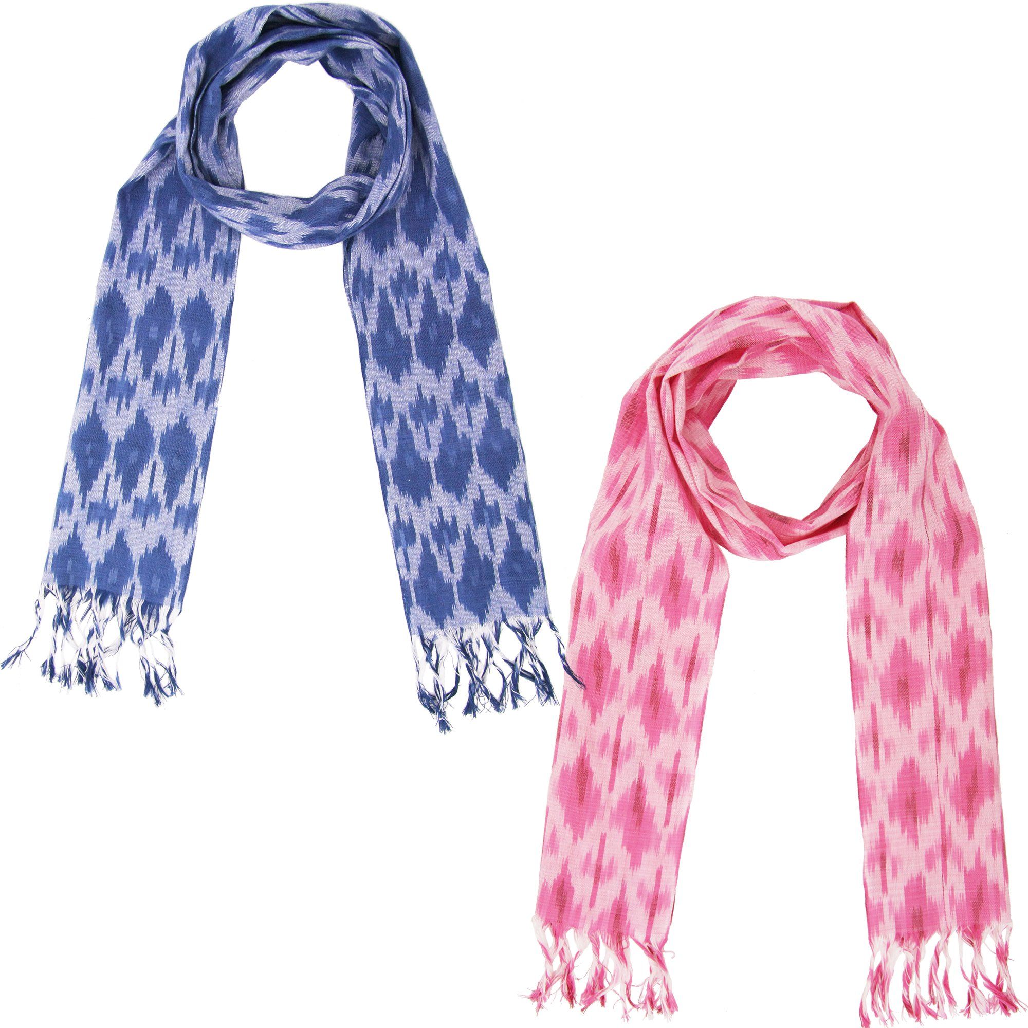 Atitlan Ikat Woven Scarf - Pink