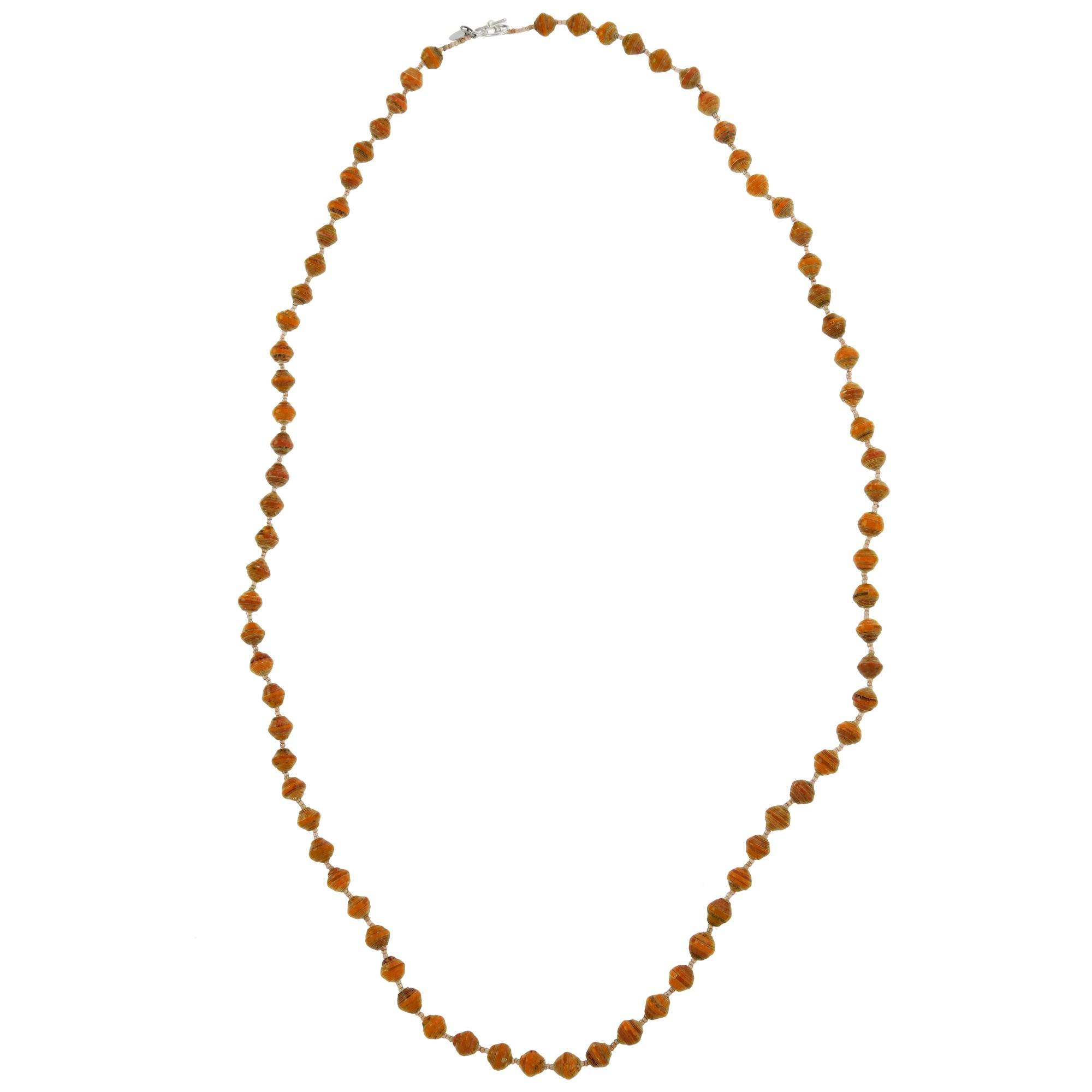 BeadforLife Sanyu Long Necklace - Orange