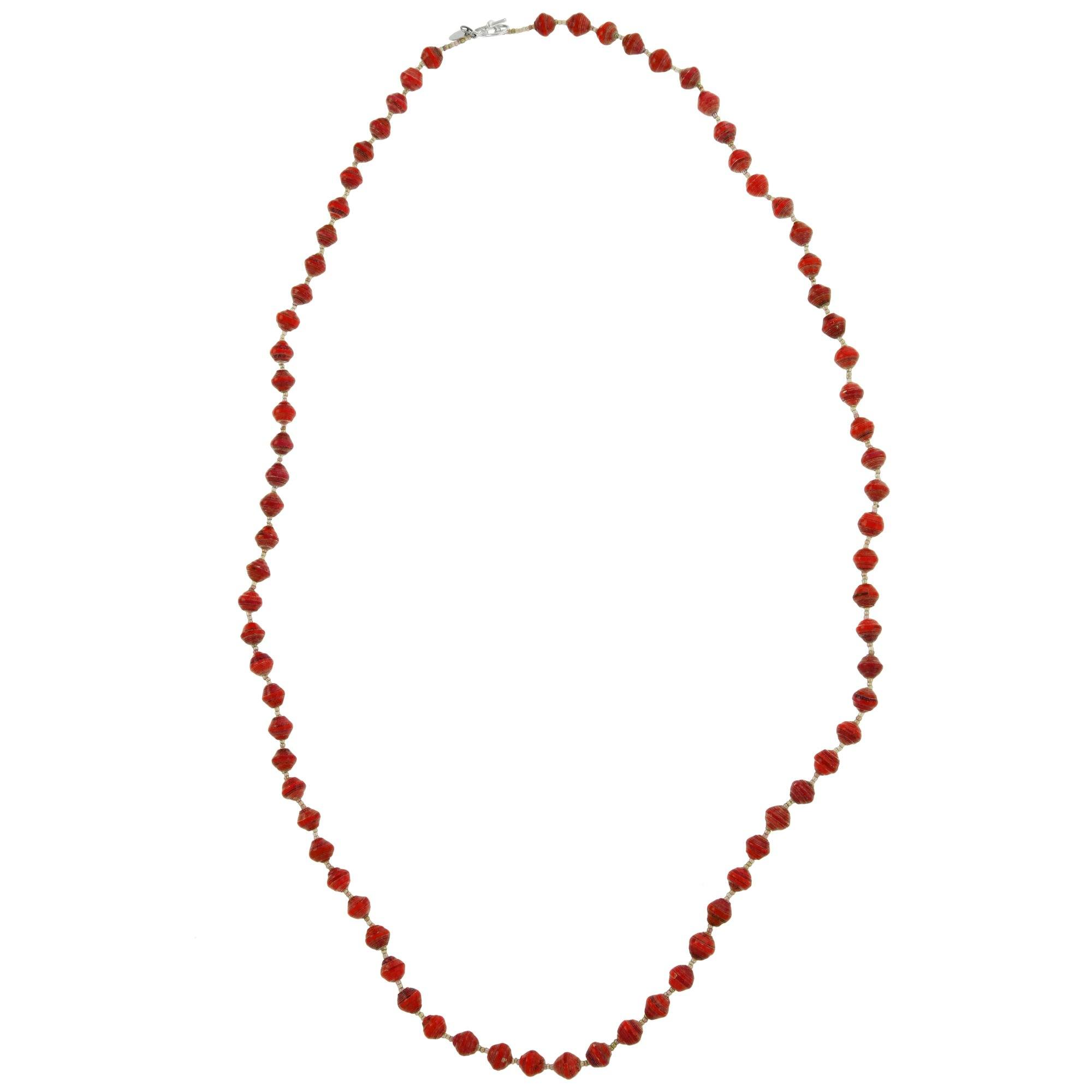 BeadforLife Sanyu Long Necklace - Red