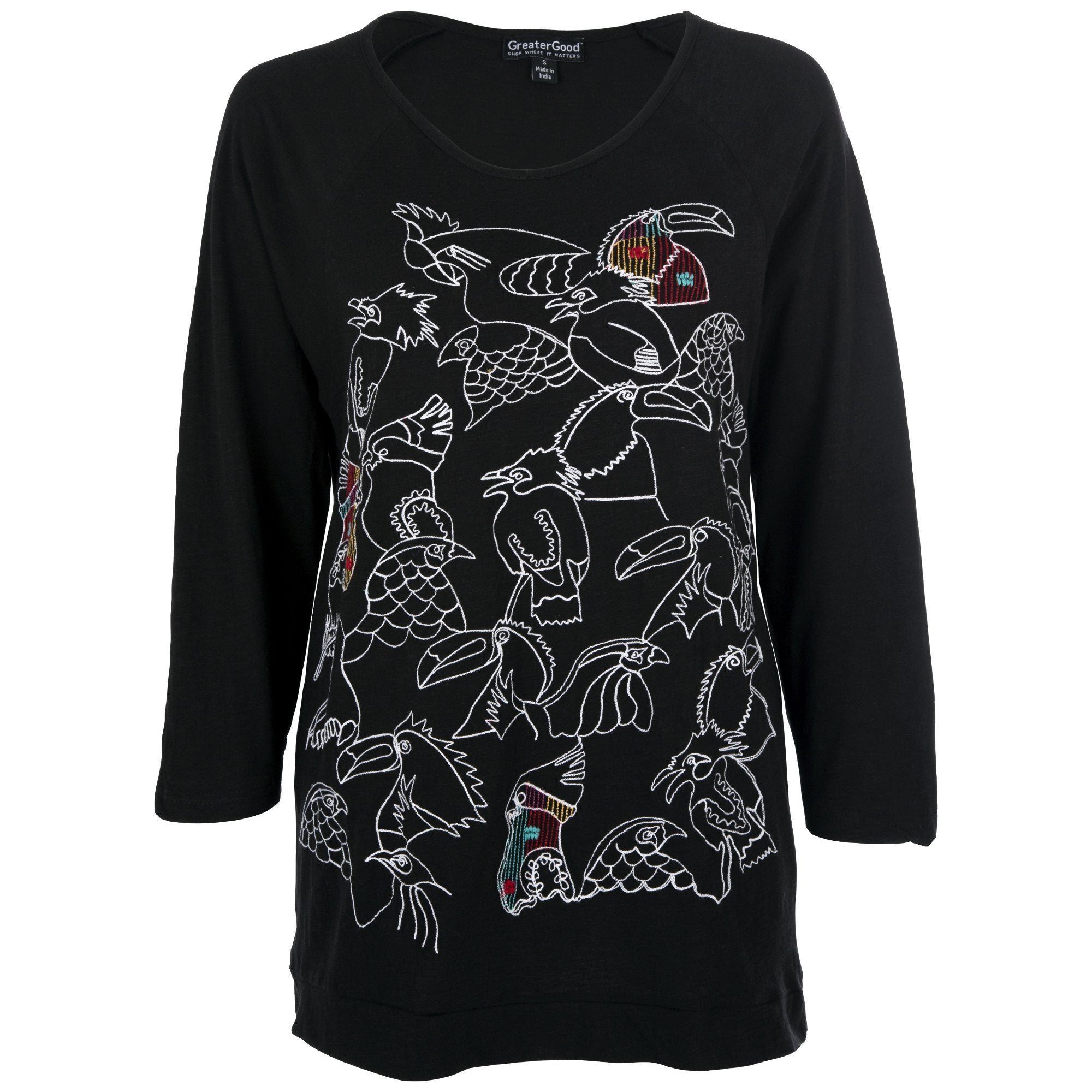 Birds Of Paradise Embroidered Top - M