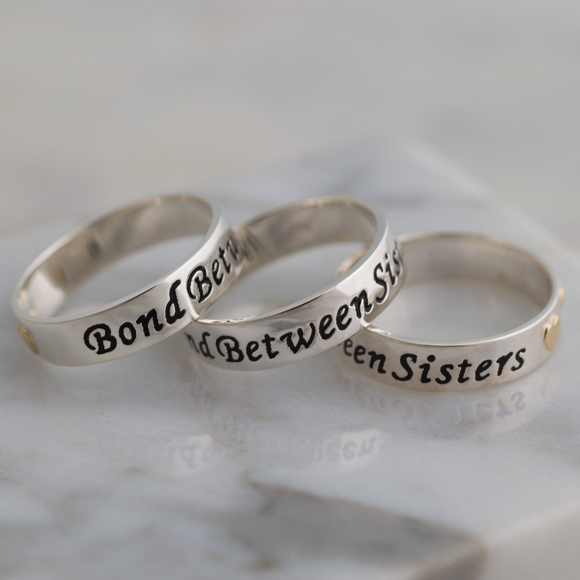 Bond Between Sisters Sterling Ring - 2 Sisters - 10