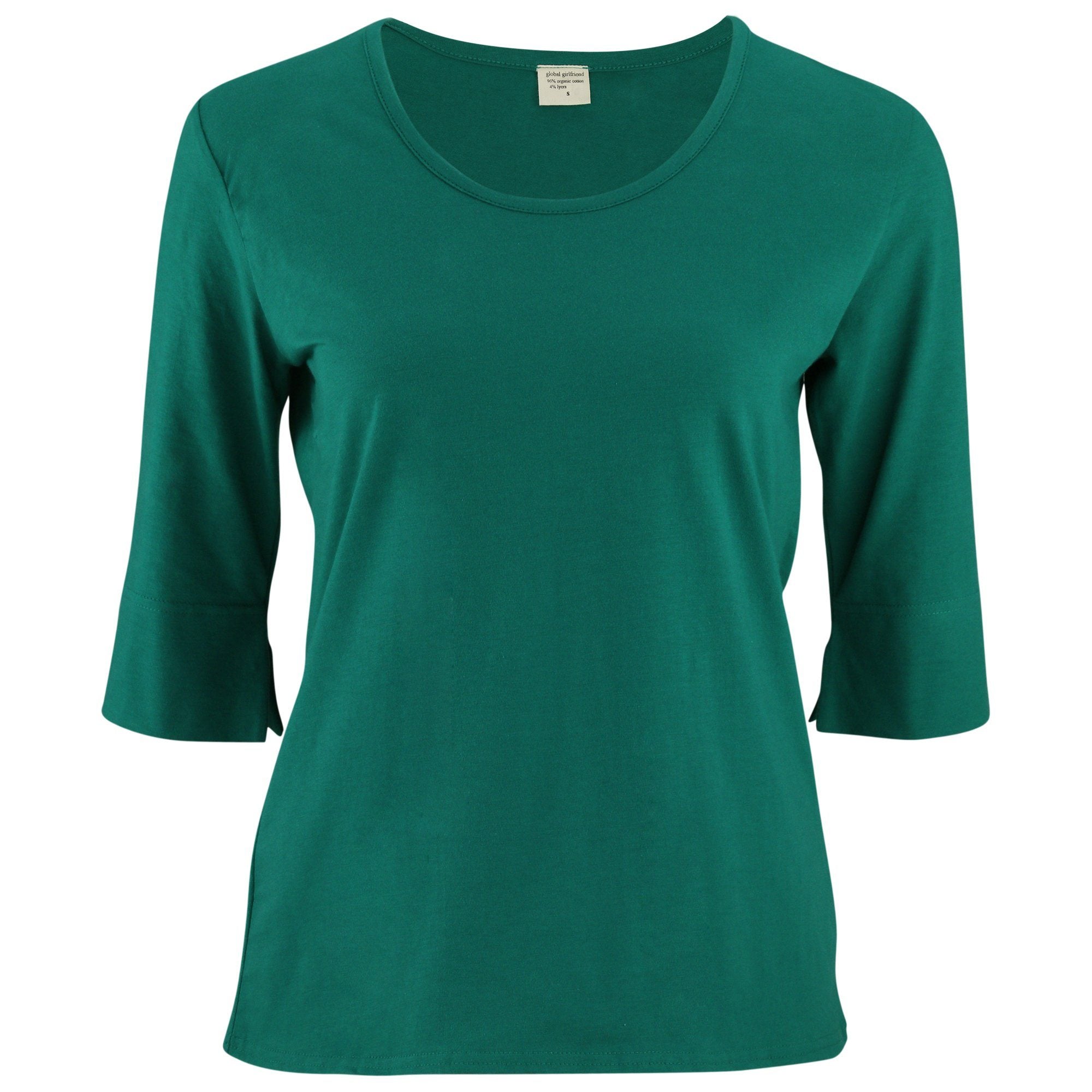 Bright Organic 3/4 Length Tee - Green - S