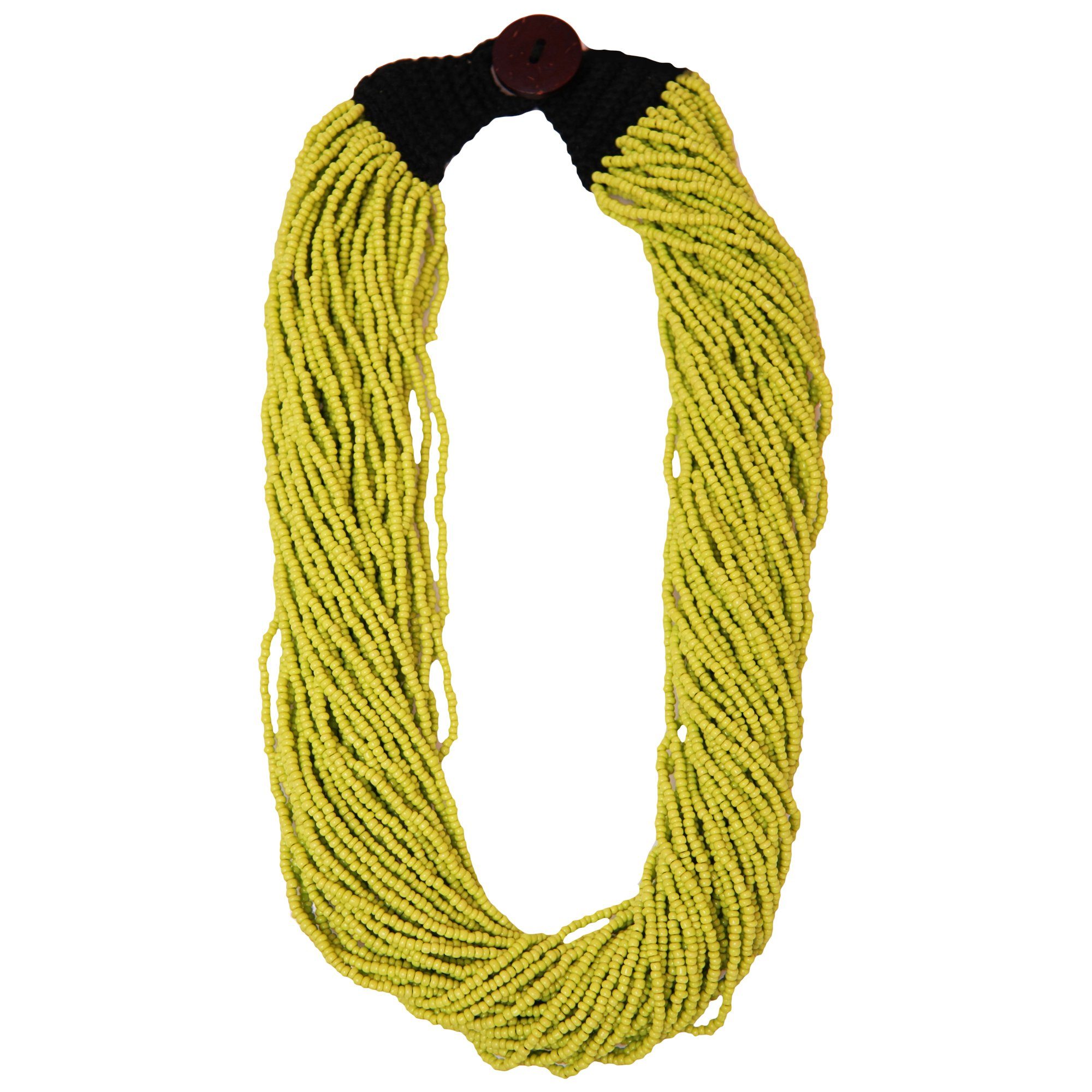 Brighten Up Beaded Necklace - Yellow