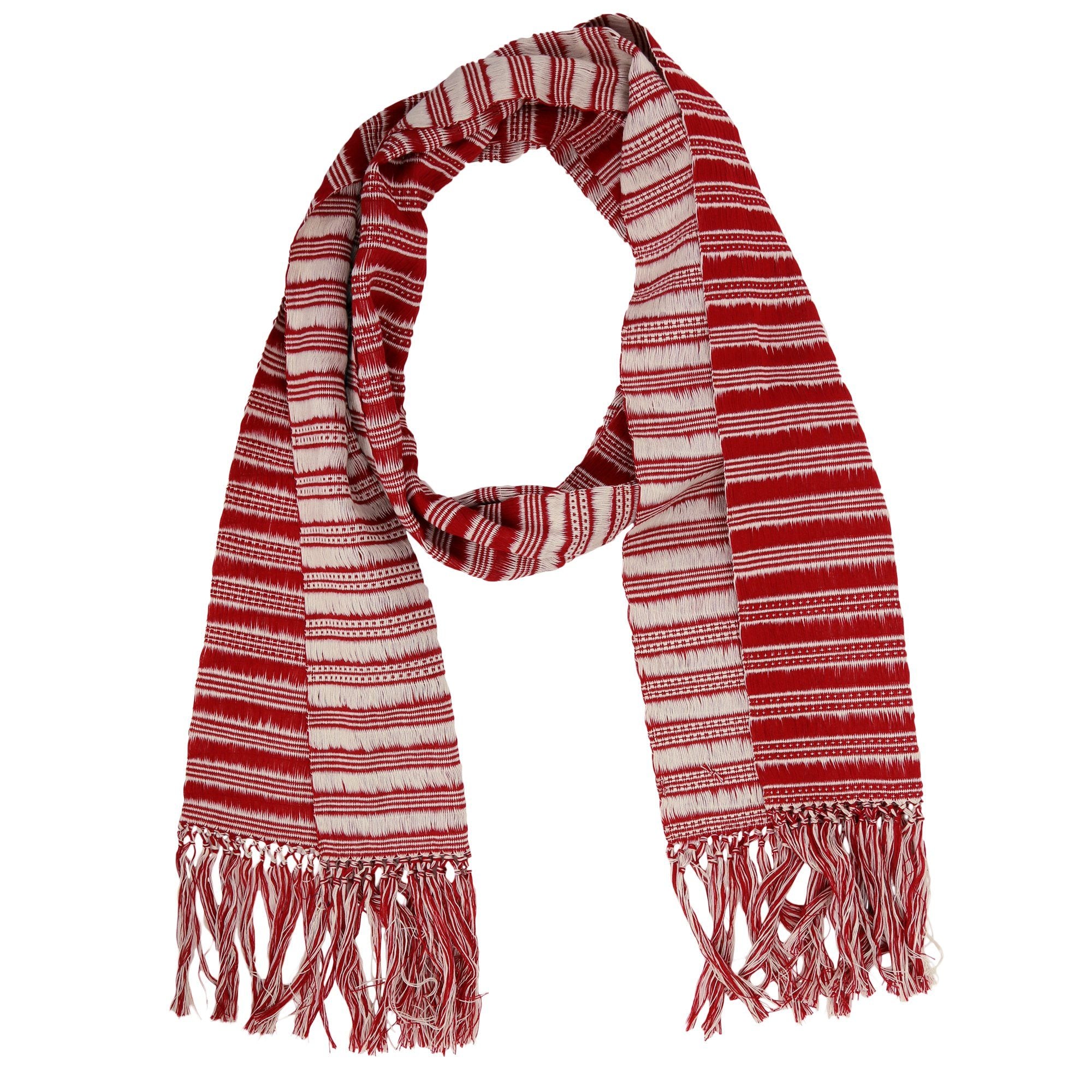 Chuwila Woven Cotton Scarf - Red