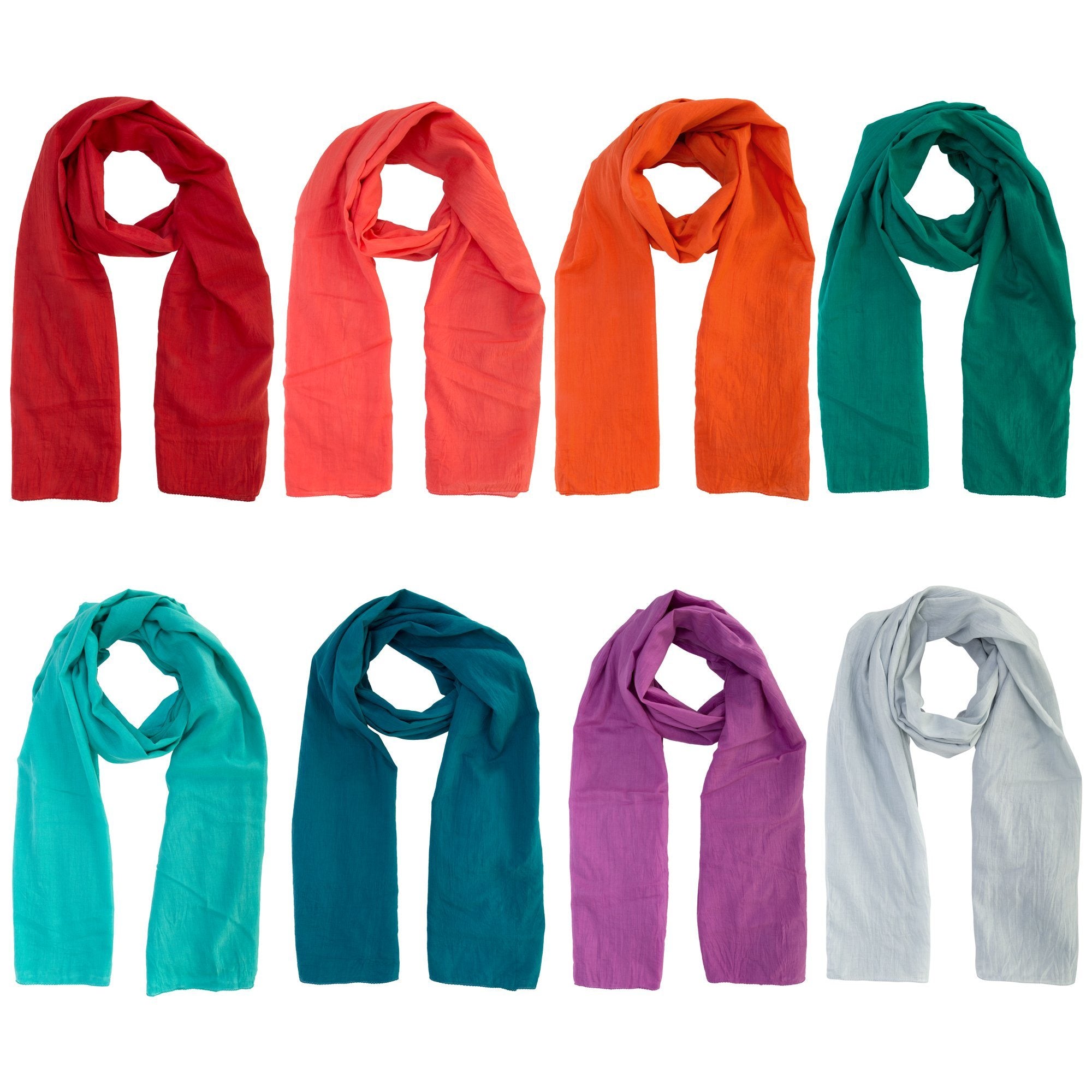 Classic Cotton Crinkle Scarf - Red