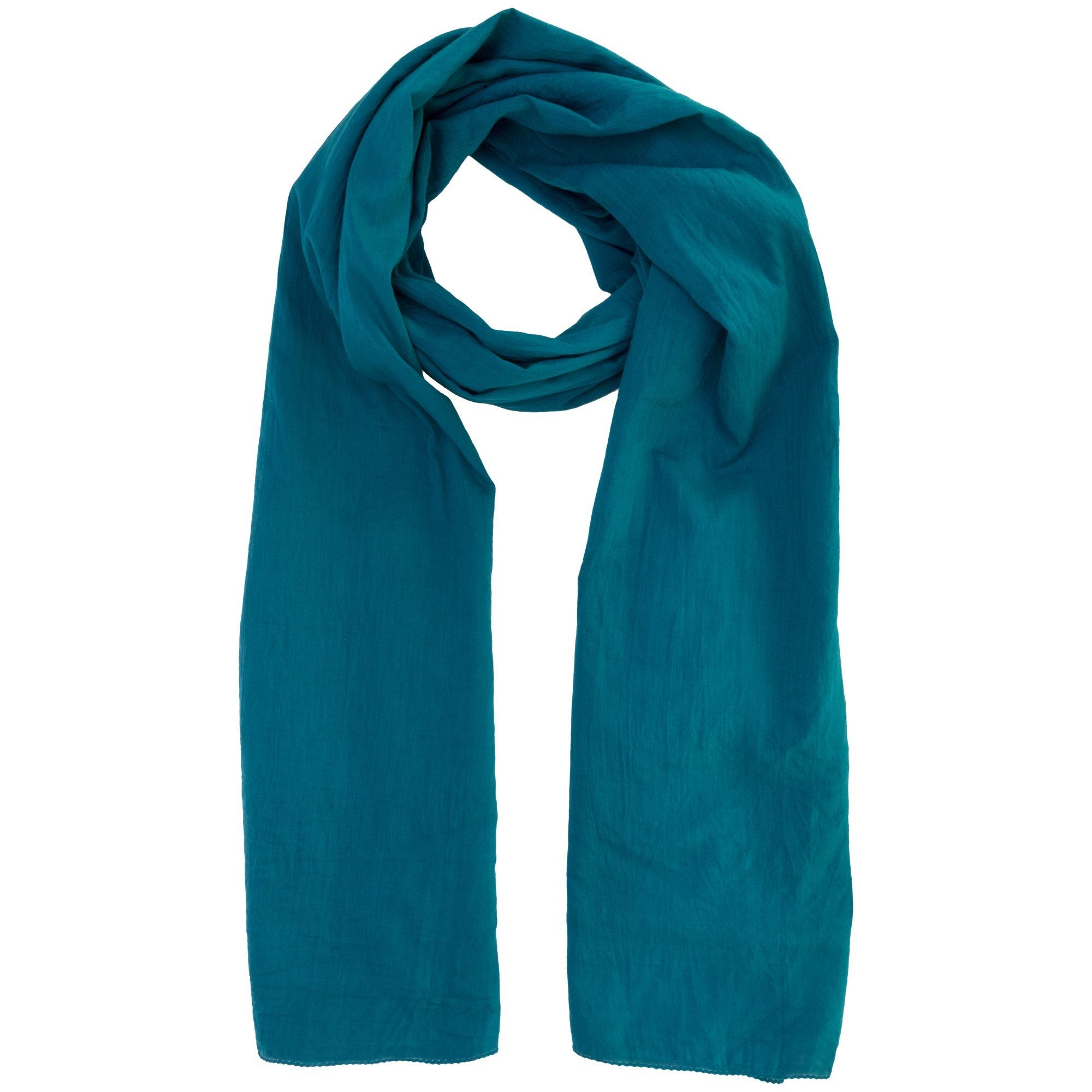 Classic Cotton Crinkle Scarf - Turquoise