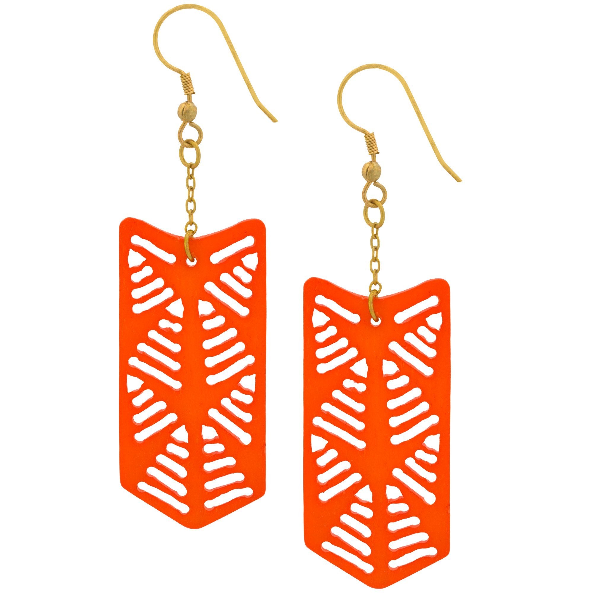 Color Cutout Earrings - Orange
