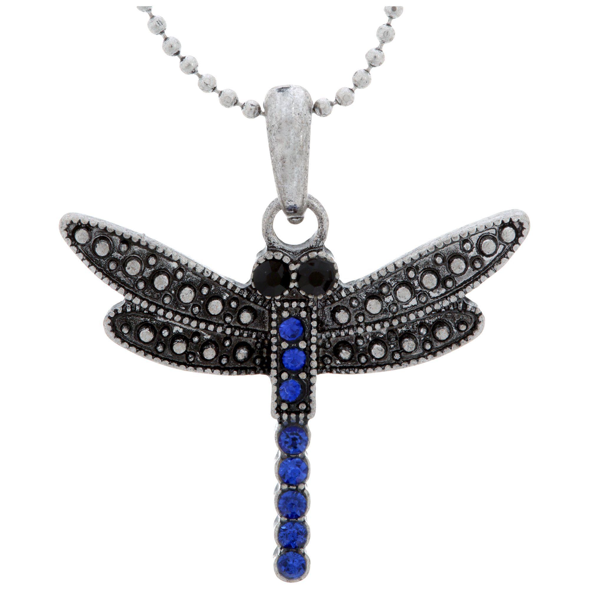 Colors Of Life Dragonfly Necklace - Blue