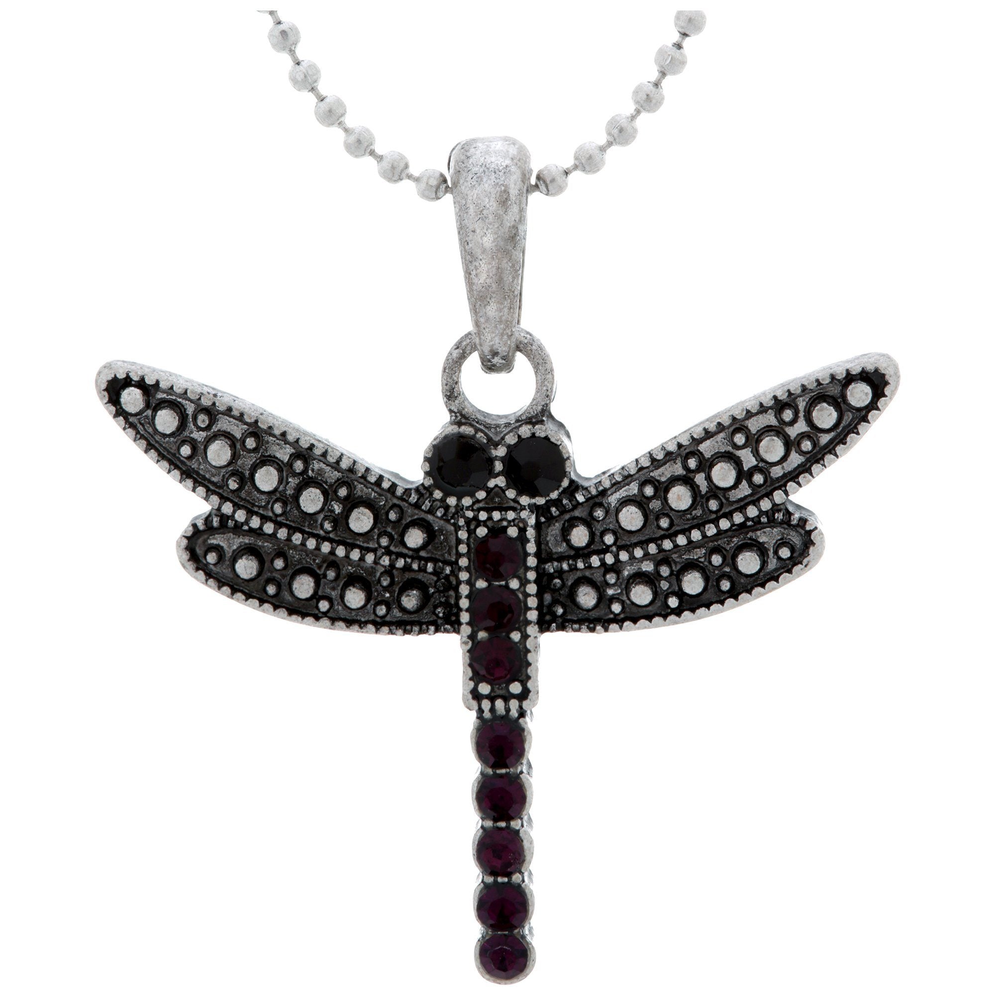 Colors Of Life Dragonfly Necklace - Magenta