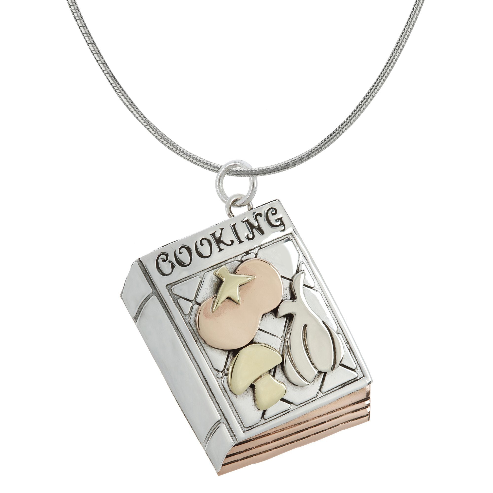 Cookbook Sterling Necklace - With Sterling Cable Chain