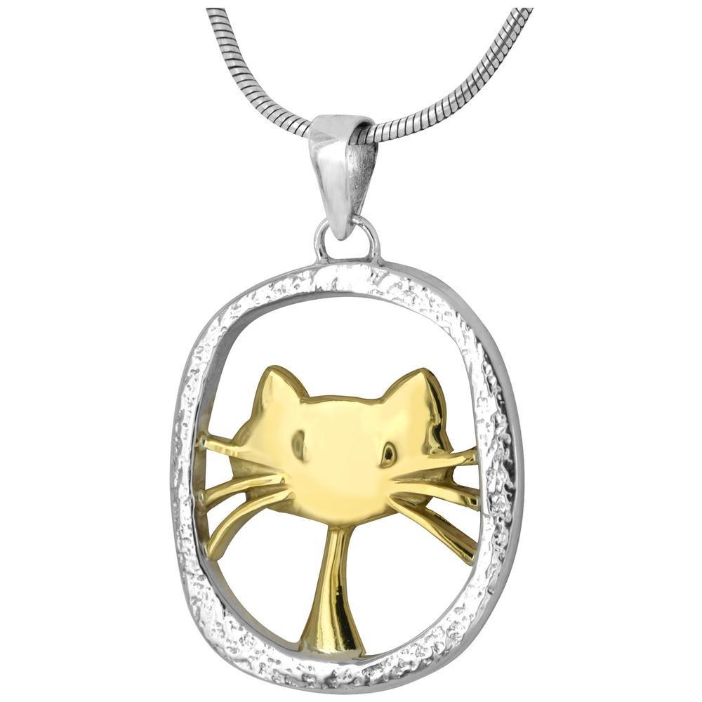 Cute Cat Sterling Necklace - With Sterling Cable Chain