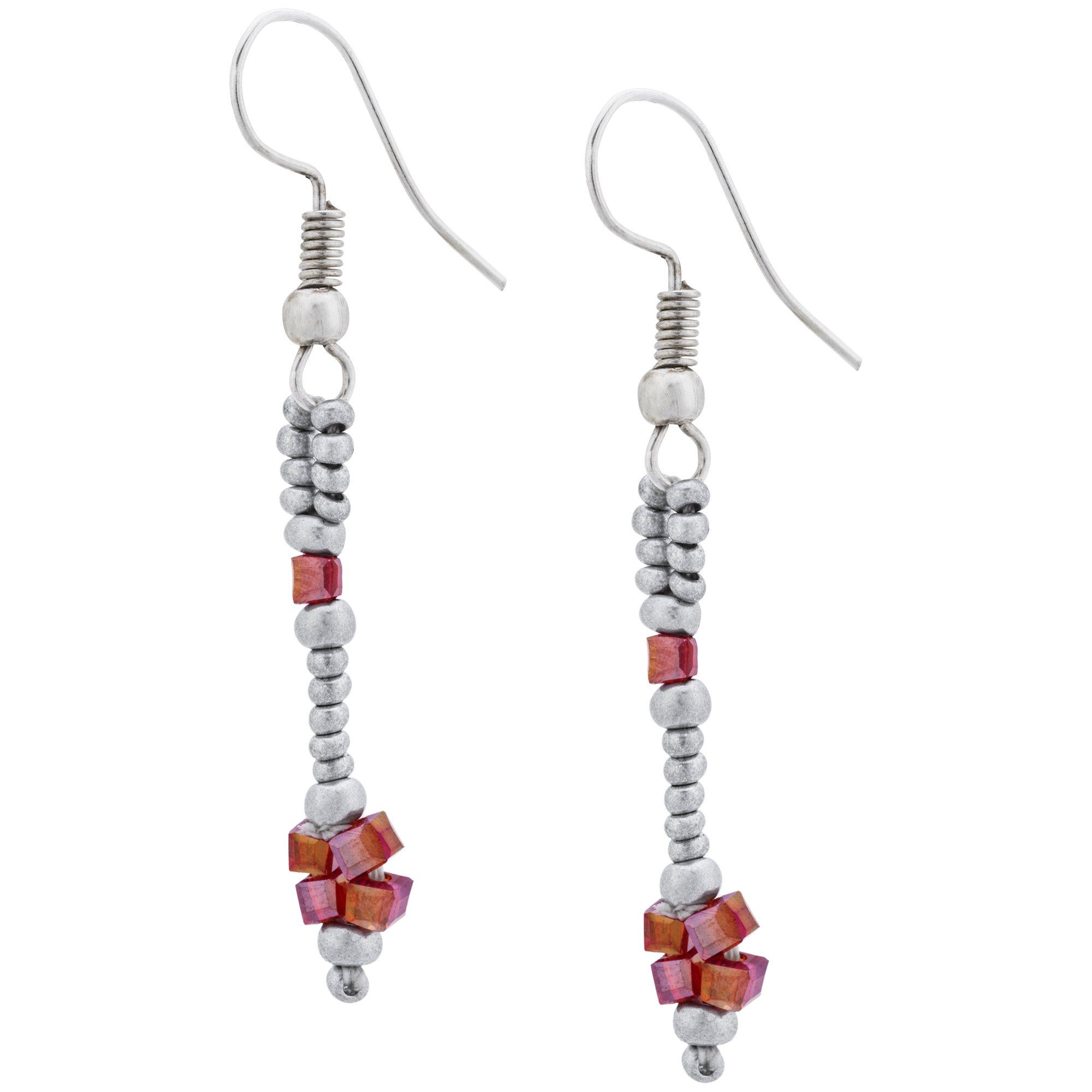 Four Square Earrings - Red