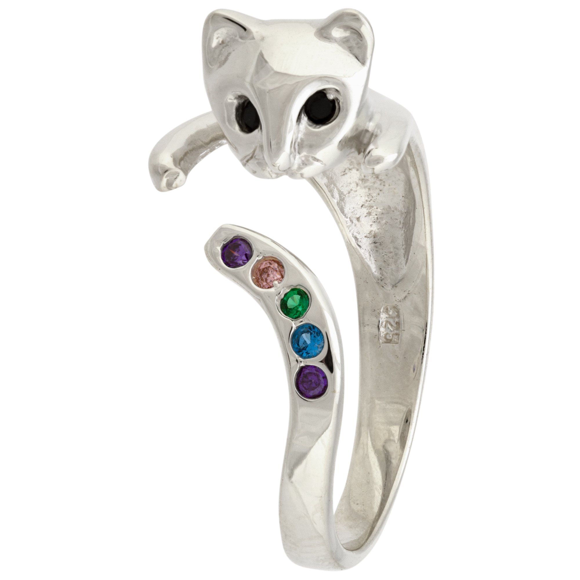 Glittery Kitty Sterling Ring - 10