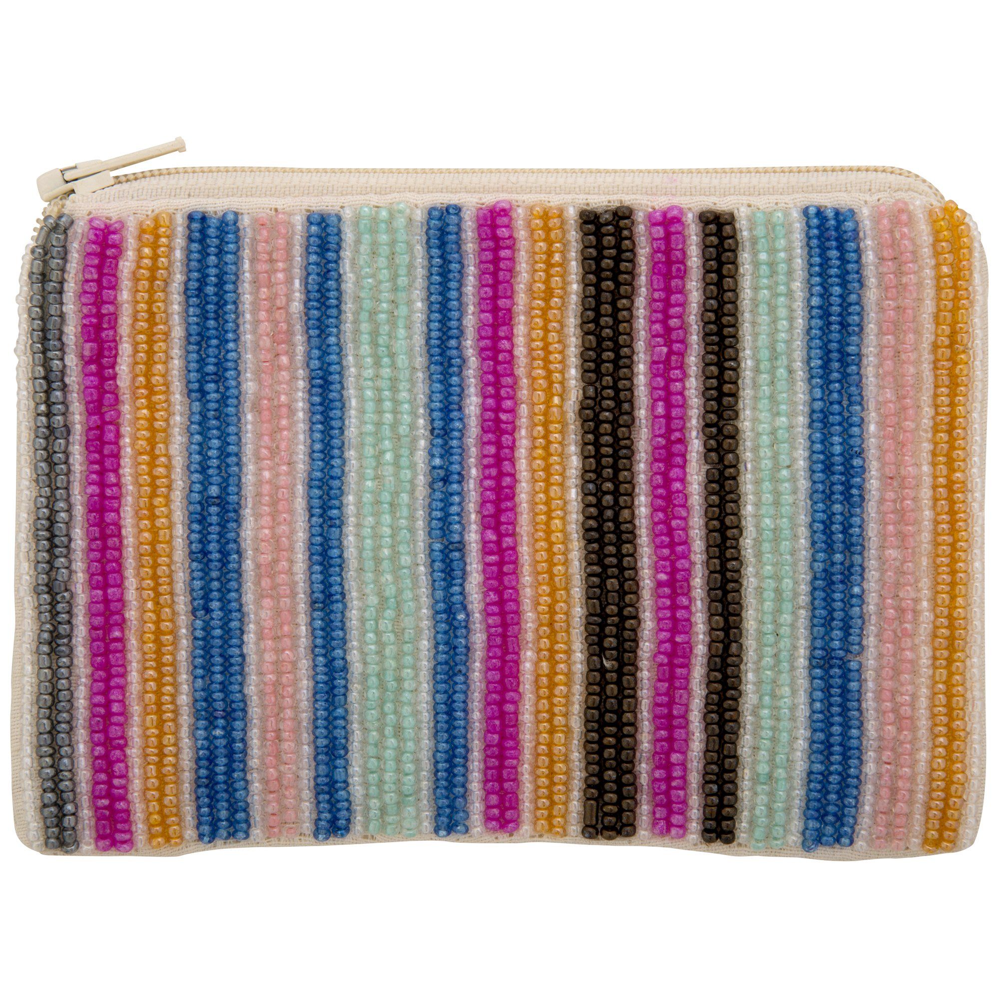 Hand-Beaded Horizon Pouch - Light Multi